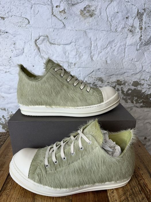 Rick Owens Rick Owens Green Pony Hair Low Top Sneaker Size 46 Grailed