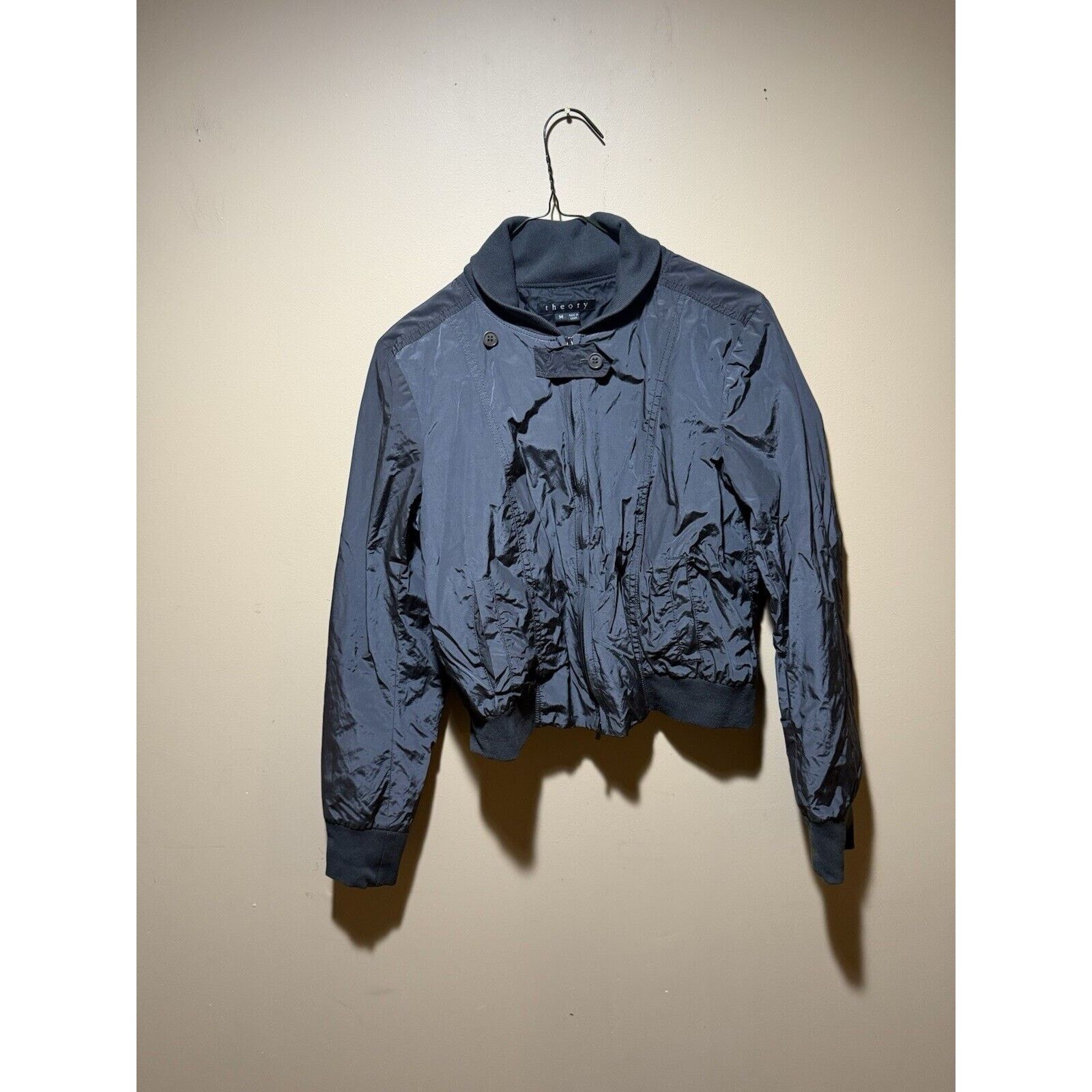 Theory Theory Women's Full Zip Cropped Jacket Grey Size M Petite Size M / US 6-8 / IT 42-44 - 1 Thumbnail