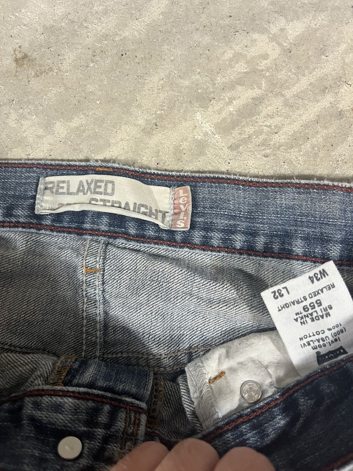 Levi's Vintage Levis 559 Relaxed Straight Fit Jeans Faded Blue Size US 34 / EU 50 - 5 Thumbnail