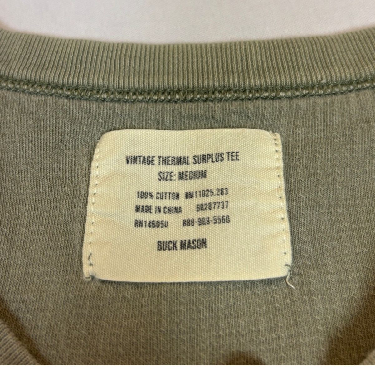 Buck Mason Buck Mason Vintage Thermal Surplus Tee Medium Army Retro Size US M / EU 48-50 / 2 - 4 Thumbnail