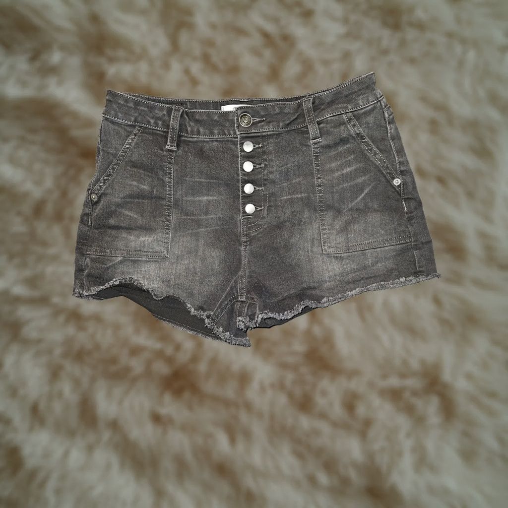 Vintage Rock & Roll Cowgirl Boyfriend Shorts Denim High Rise Button Fly Black 29 Women's Stretch Casual Size 29" - 1 Thumbnail