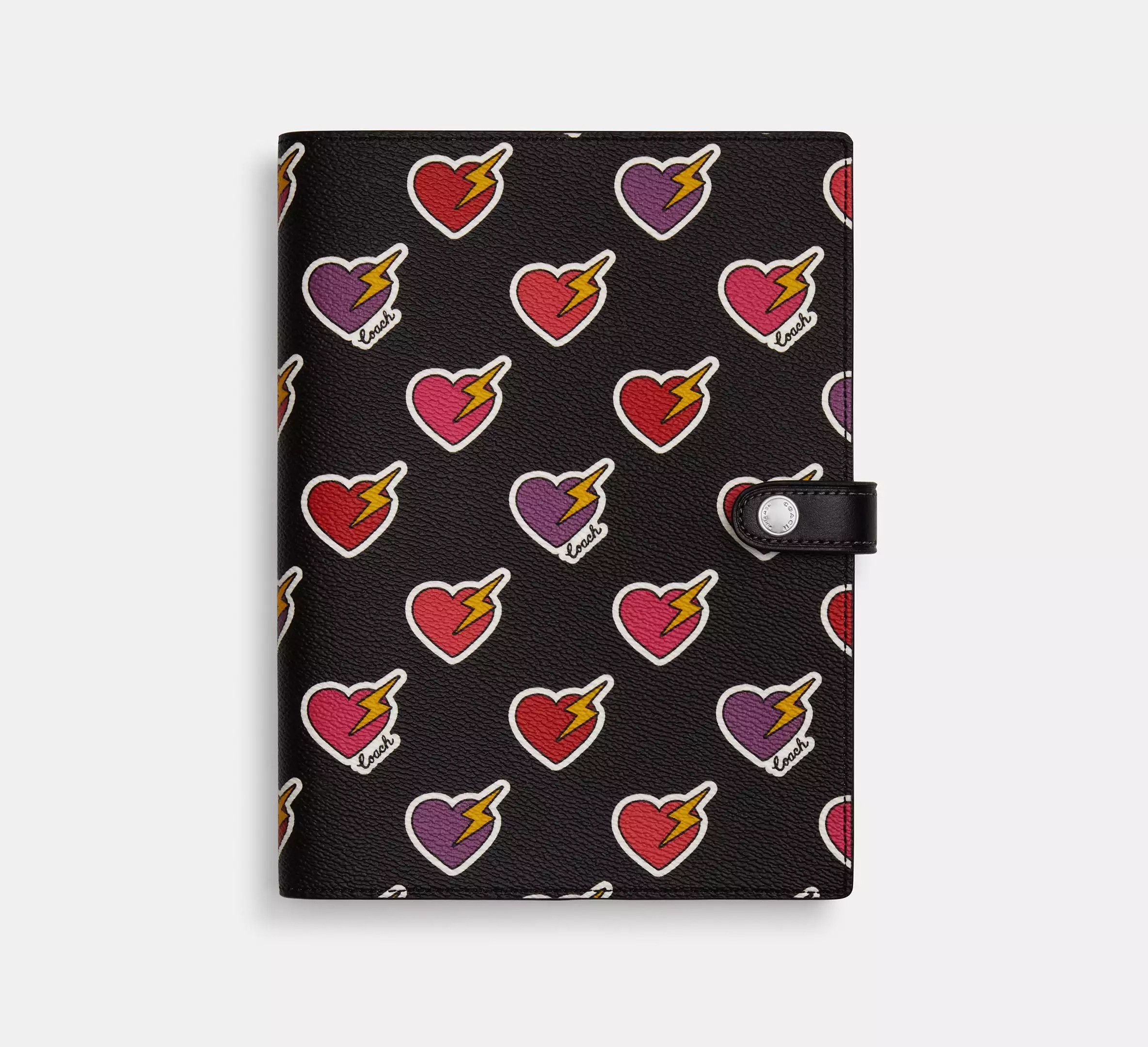 Coach Notebook With Heart Bolt Print CW543 Size ONE SIZE - 3 Thumbnail