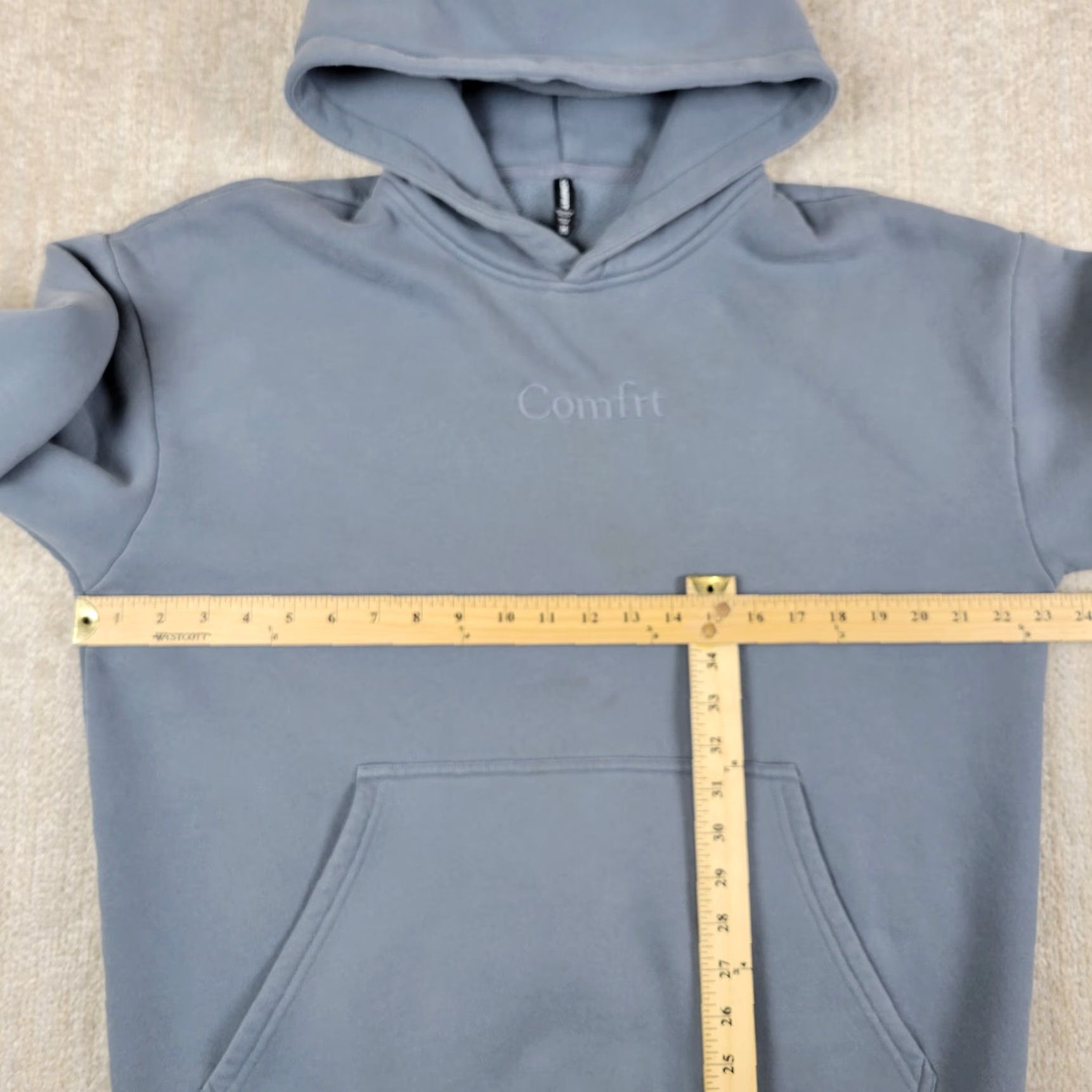 Vintage Comfrt Hoodie Mens M Blue Fleece Pullover Midweight Sweatshirt Hooded Soft Size US M / EU 48-50 / 2 - 4 Thumbnail