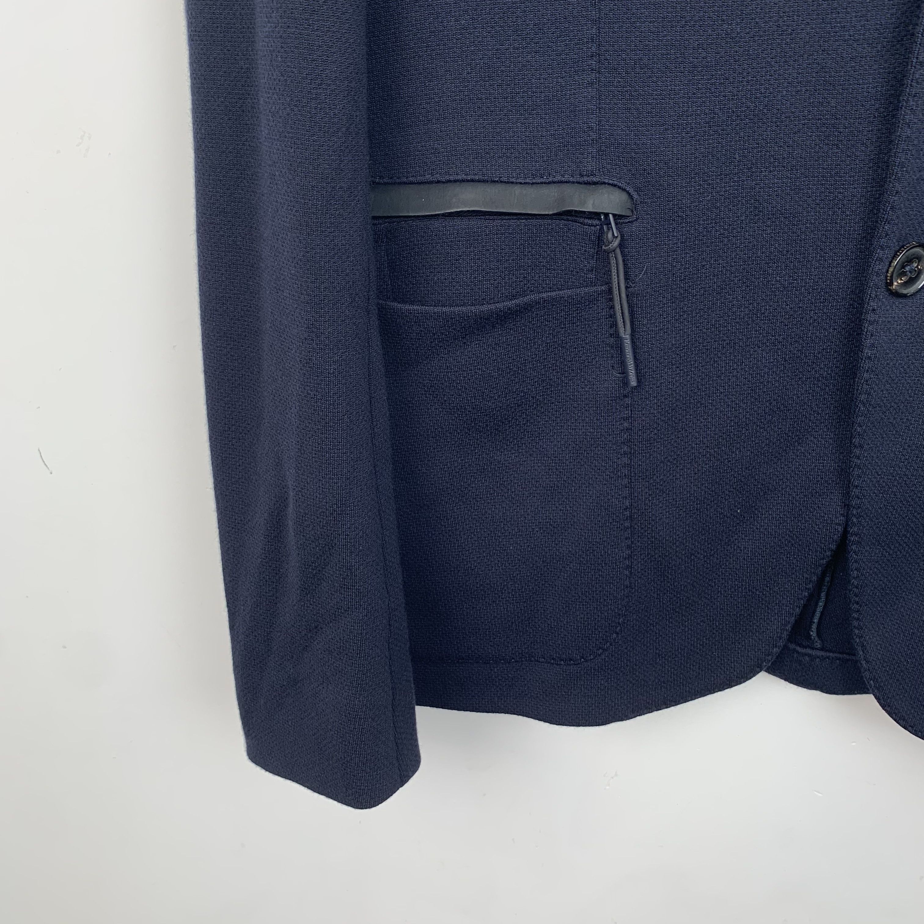 Ermenegildo Zegna Zegna Navy Wool Knit Blazer (Size L) Size 50L - 4 Thumbnail
