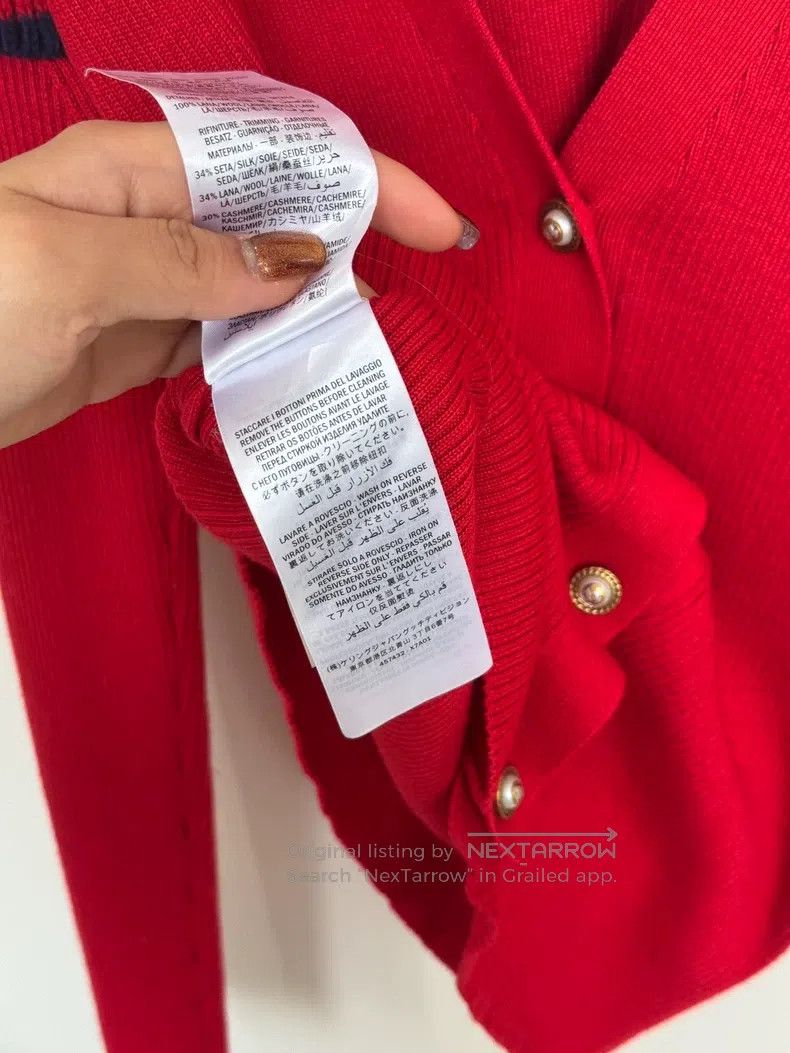 Gucci Gucci Red wood-ear knitted cardigan sweater Size M / US 6-8 / IT 42-44 - 6 Thumbnail