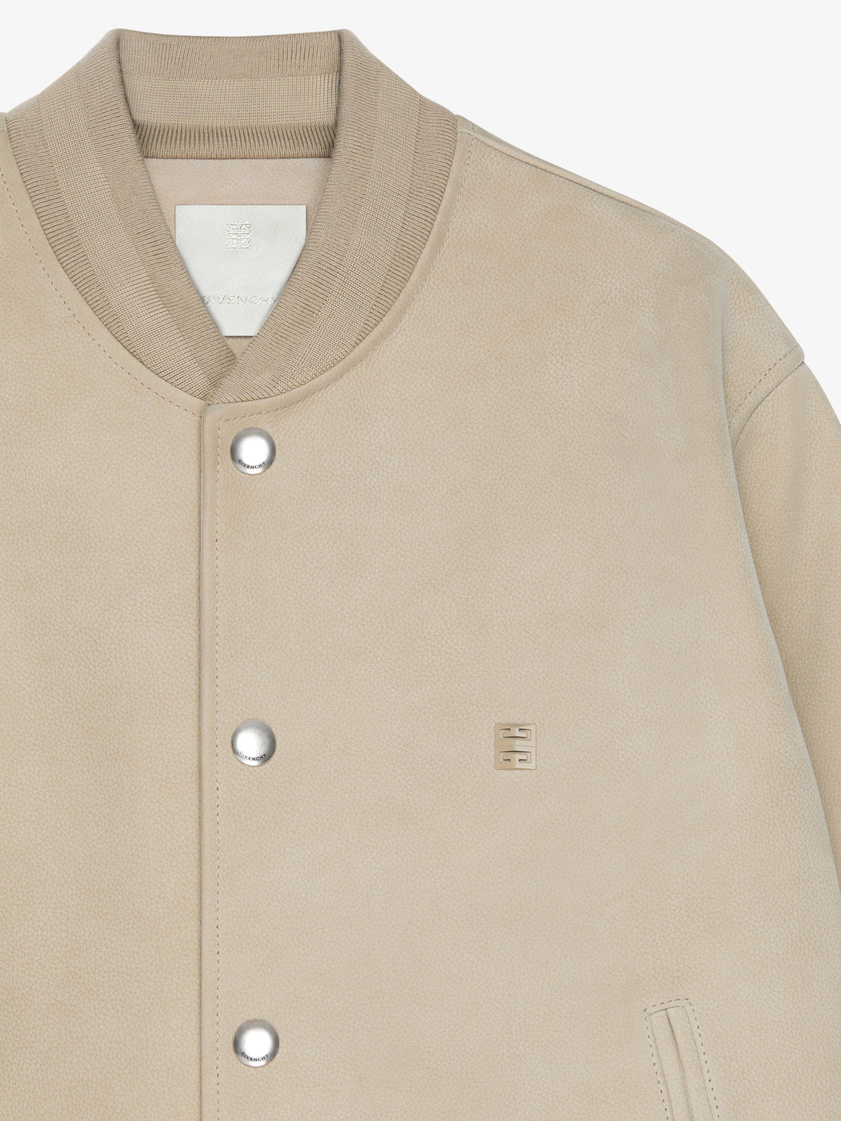 Givenchy o1w1db10925 Leather Varsity Jacket in Beige Size US M / EU 48-50 / 2 - 5 Thumbnail