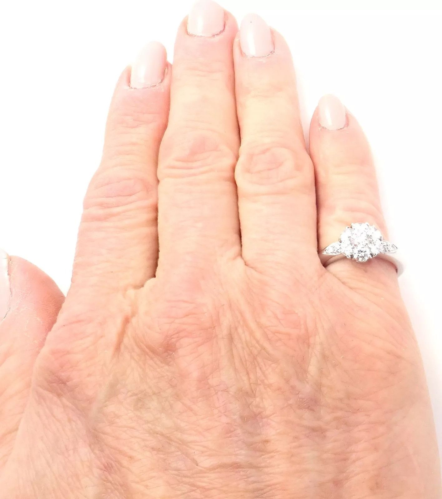 Van Cleef & Arpels Van Cleef & Arpels Platinum Diamond Fleurette Flower Ring Size ONE SIZE - 10 Thumbnail