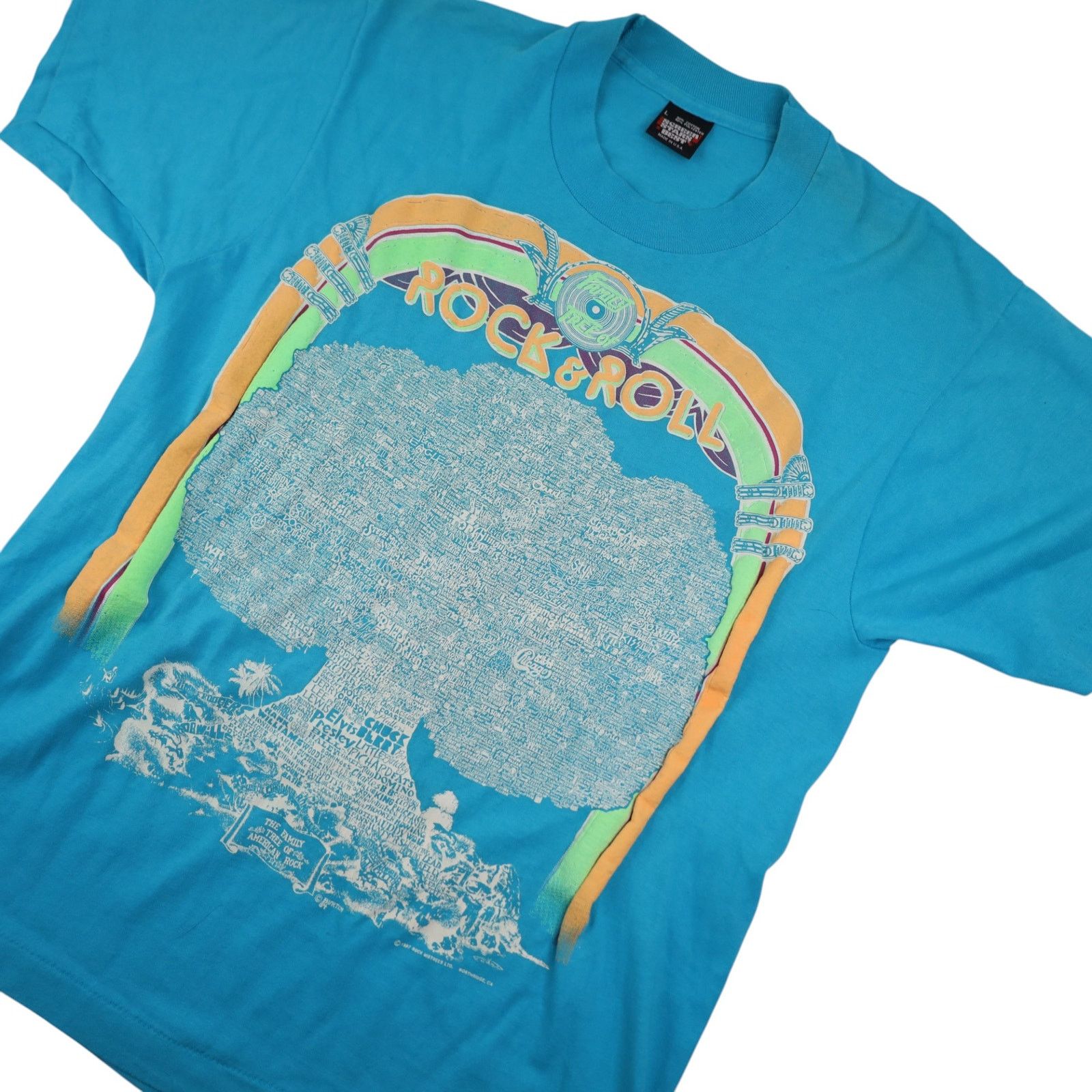 Band Tees × Vintage Vintage Rock & Roll Family Tree Graphic T Shirt Size US L / EU 52-54 / 3 - 2 Thumbnail