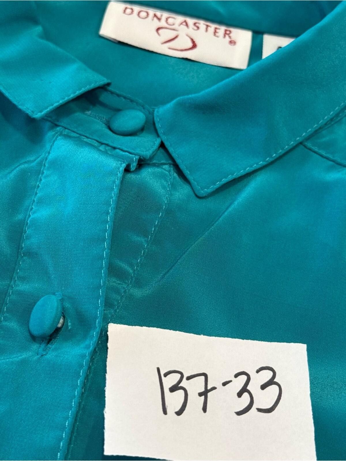 Other Doncaster vintage teal 3/4 button up top long sleeves SZ 4 Size S / US 4 / IT 40 - 11 Thumbnail