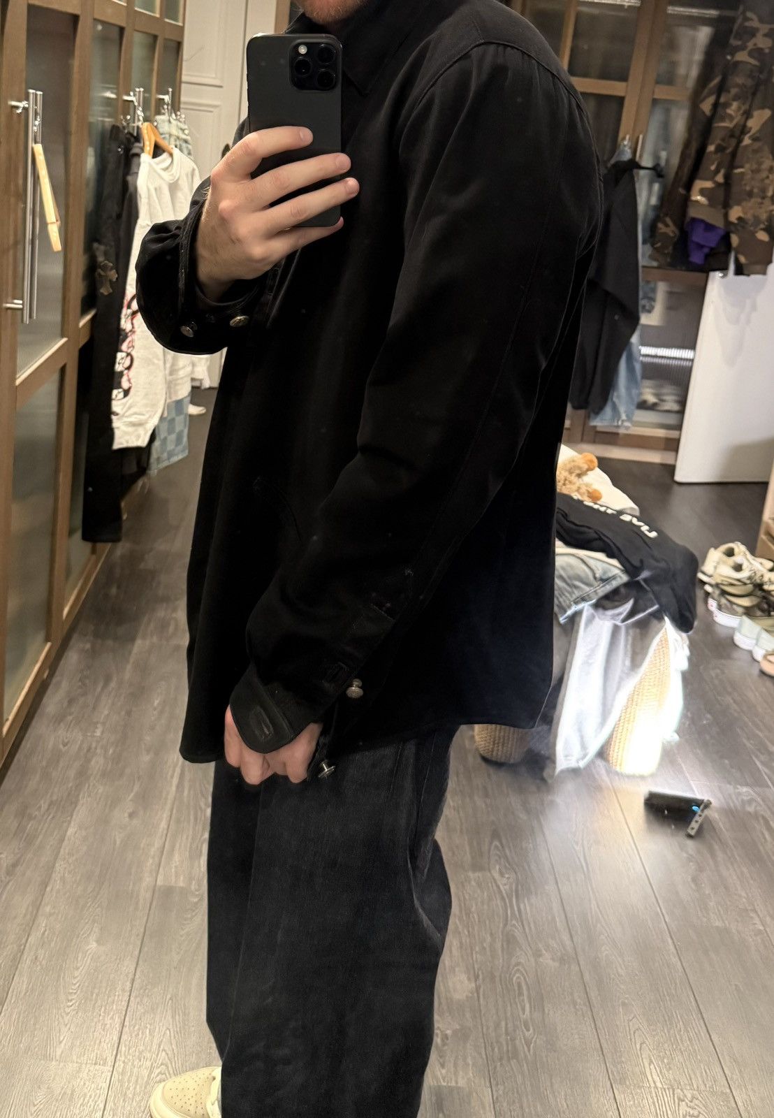 Chrome Hearts Chrome Hearts black denim shirt with cross patches Size US XL / EU 56 / 4 - 10 Thumbnail
