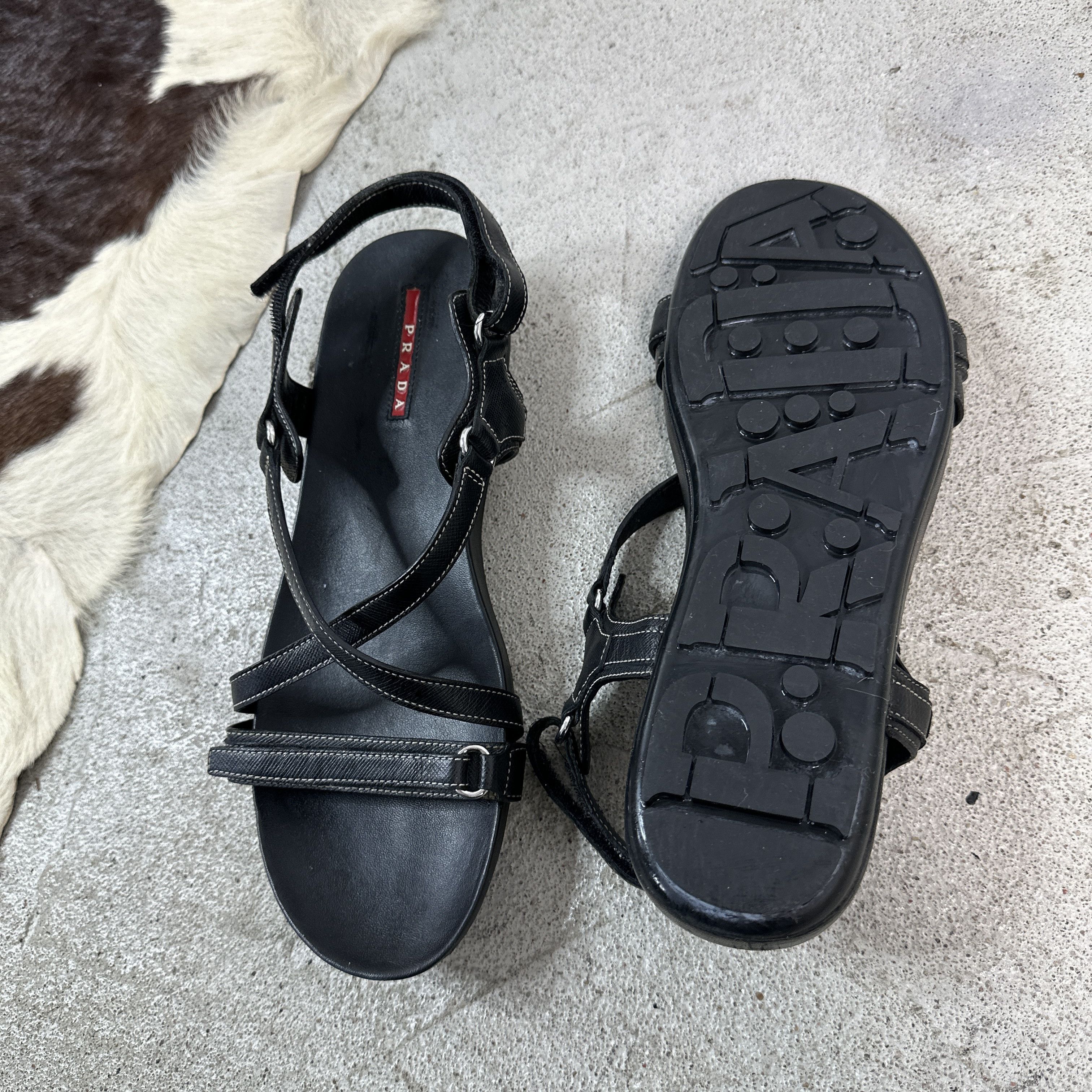 Prada × Vintage Vintage Leather Shoes Sandals Prada 00s Size US 11.5 / IT 41.5 - 2 Thumbnail