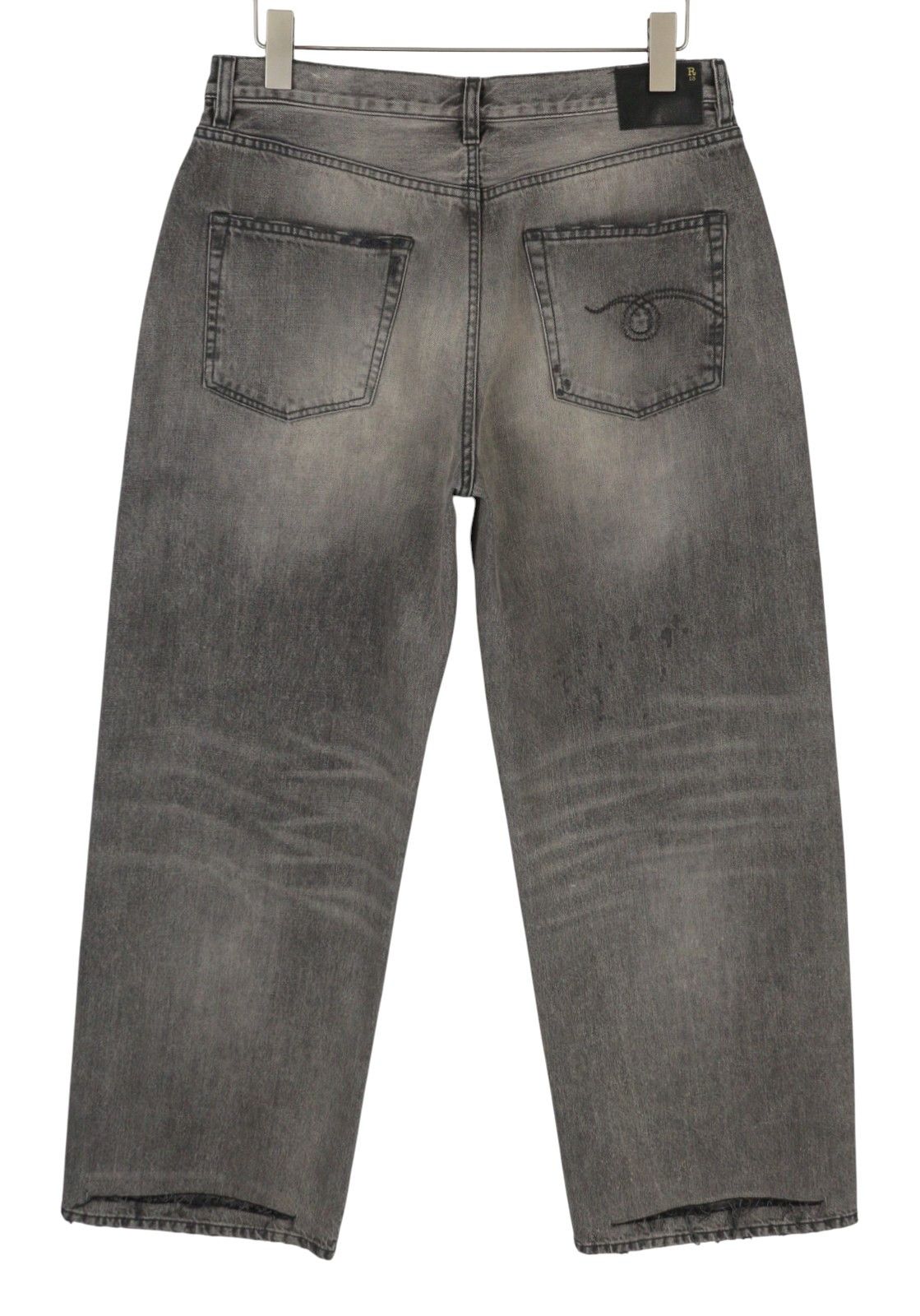 R13 D'ARCY LOOSE 33 Polaris Black Distress PS26 Jeans 88928 Size US 33 - 4 Thumbnail