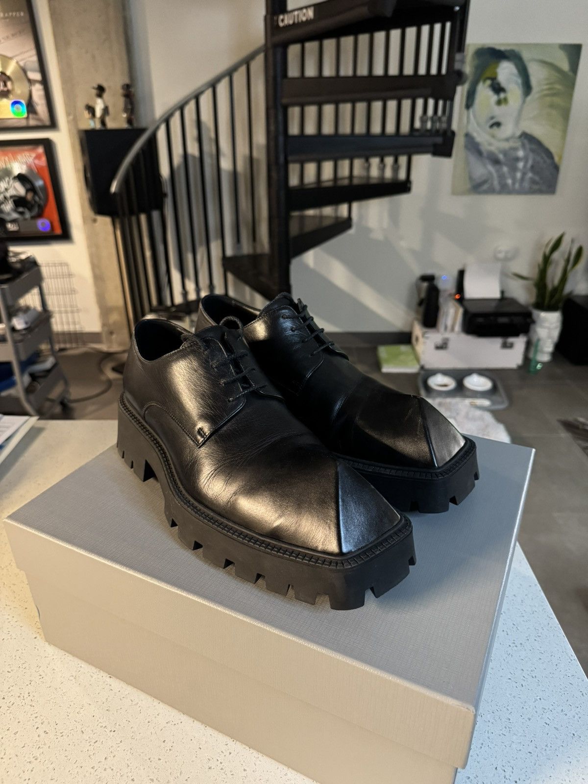 Balenciaga Balenciaga Rhino Derby Carrera Lux Calfskin Leather 