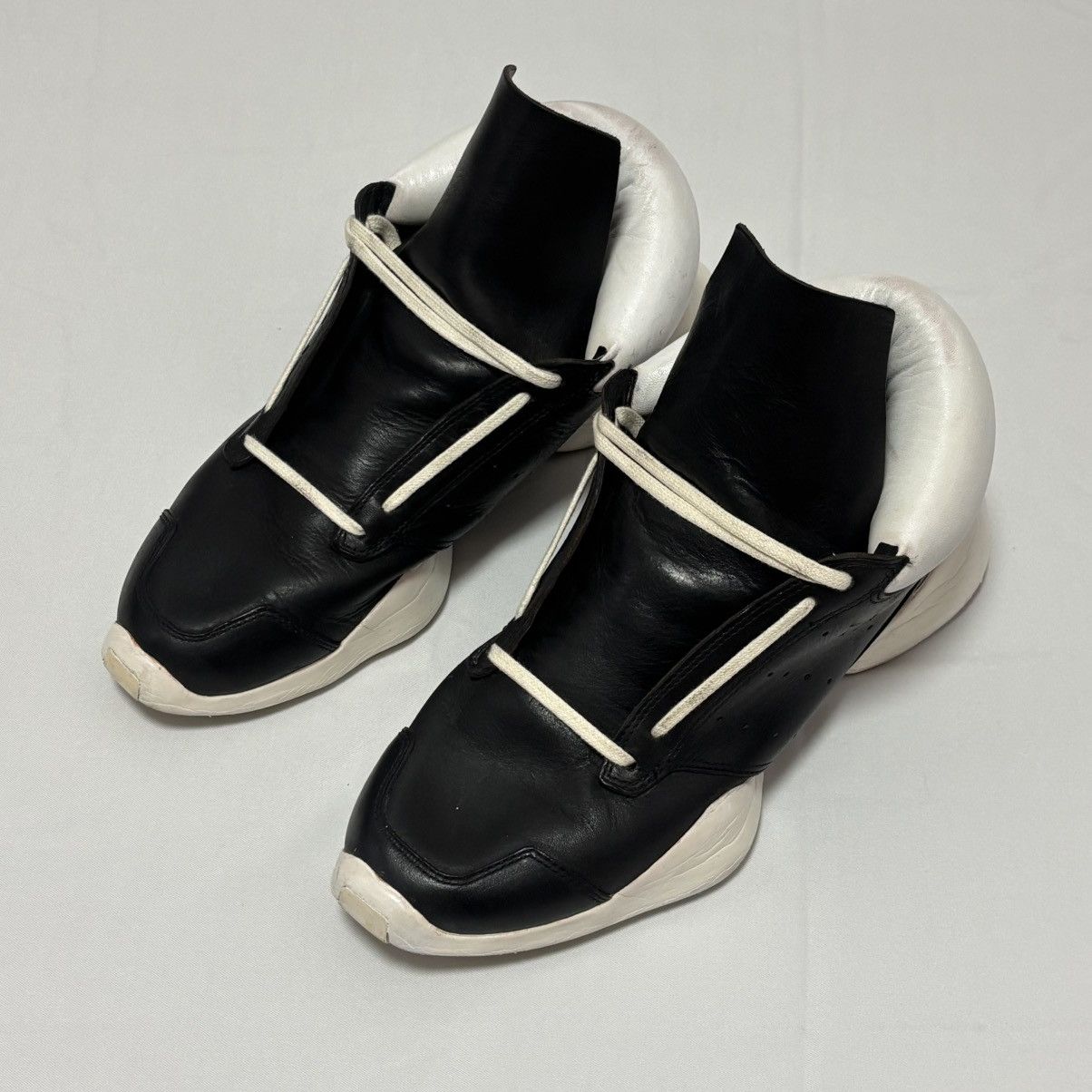 Adidas × Rick Owens Rick Owens x Adidas Tech Runner Black Leather (SS14 Vicious) Size US 11 / EU 44 - 2 Thumbnail