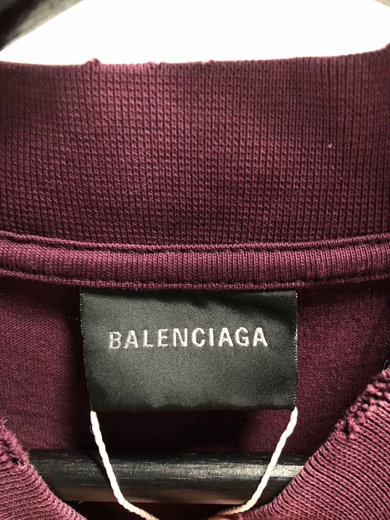 Balenciaga Balenciaga Tape Type Tape Logo Short Sleeve T-Shirt, Burgu Size US M / EU 48-50 / 2 - 3 Thumbnail
