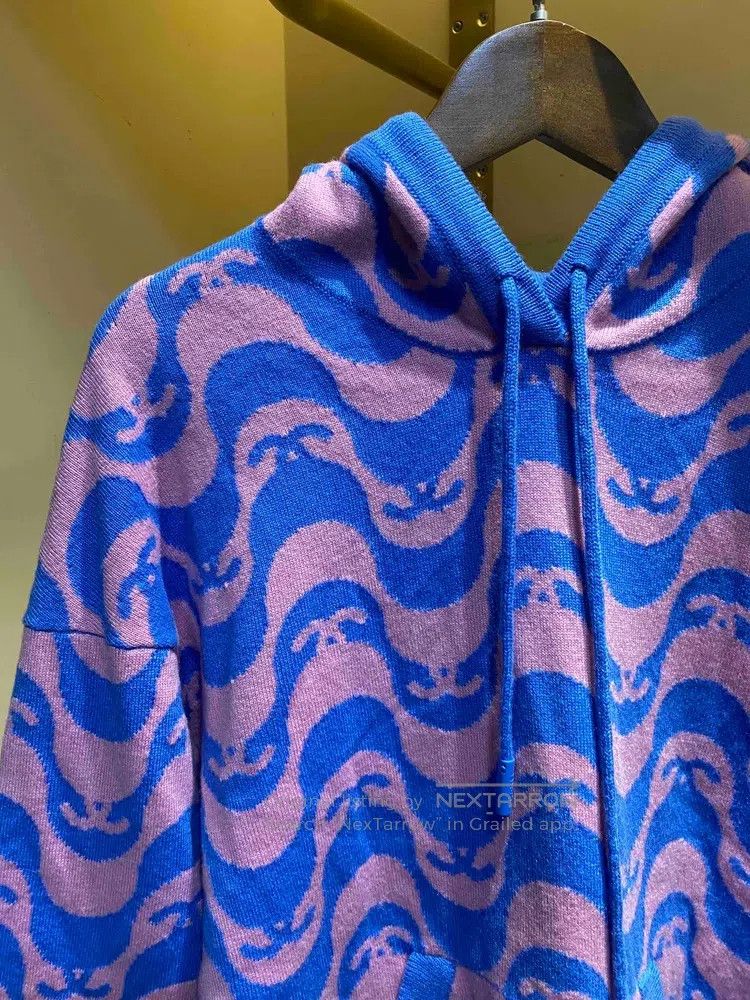 Chanel Chanel 21p blue and pink corrugated knitted hooded sweater Size XS / US 0-2 / IT 36-38 - 2 Thumbnail