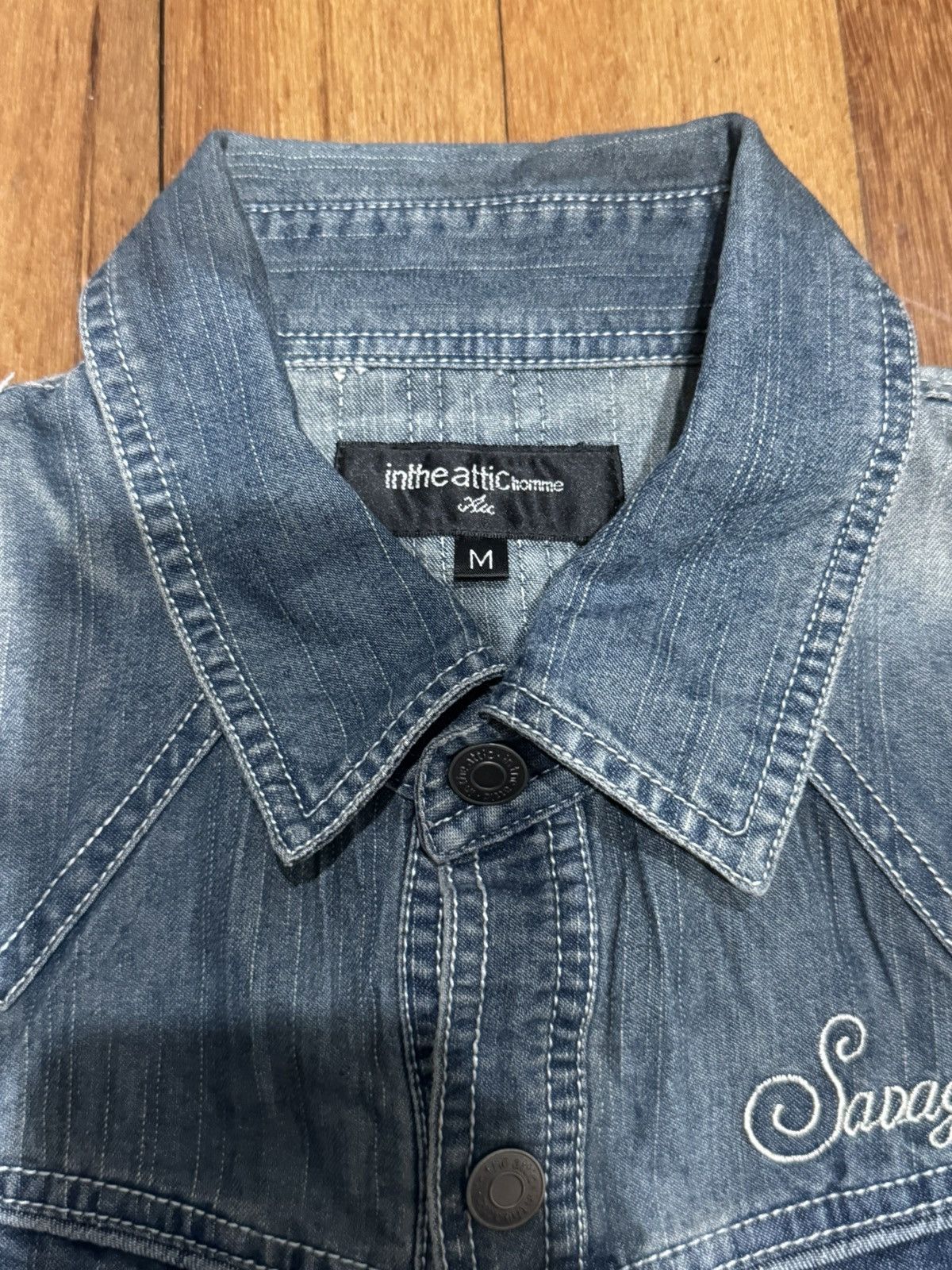 In The Attic 2000 GRUNGE PUNK DISTRESSED BUTTON UP BRAND IN THE ATTIC Size US M / EU 48-50 / 2 - 3 Thumbnail