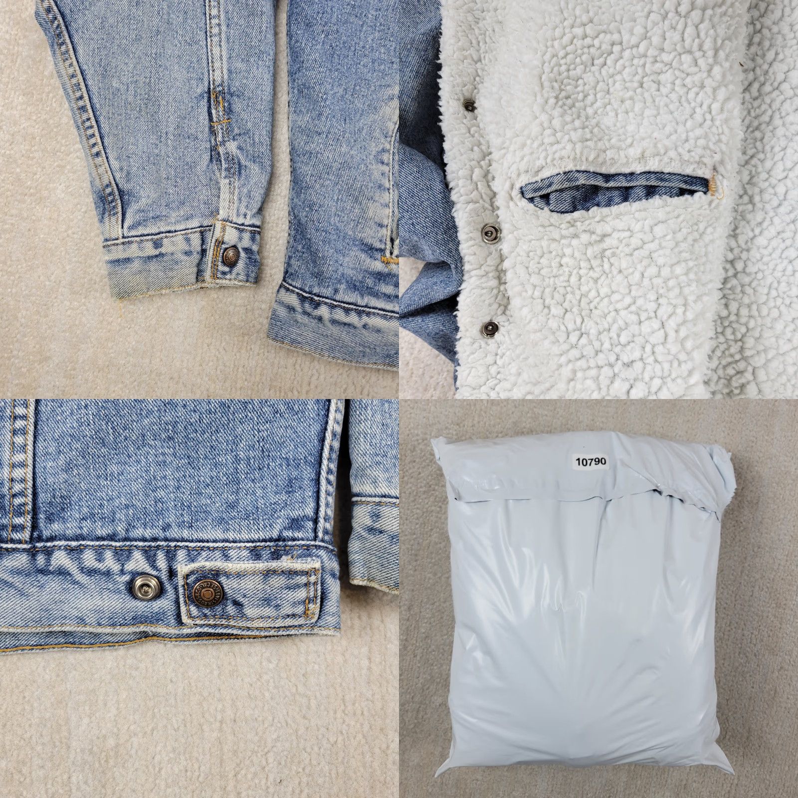 Levi's VINTAGE Levi's Trucker Jacket Mens XL Blue Denim Jacket Short 52 in Chest Distressed Lined Polyester Warmth 400 80s 90s Mens Size US XL / EU 56 / 4 - 9 Thumbnail