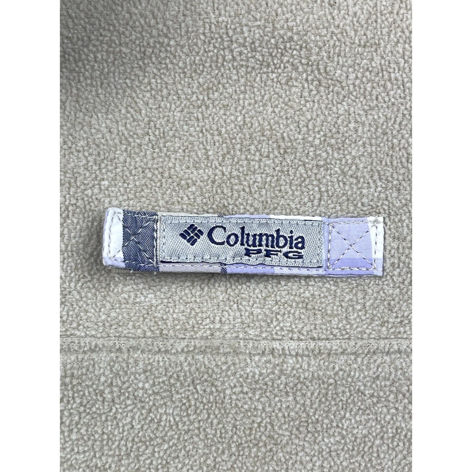 Vintage Columbia Womens PFG Fleece T Snap Sz Large Pullover Jacket Beige Pockets Casual Mid-Length Size L / US 10 / IT 46 - 4 Thumbnail