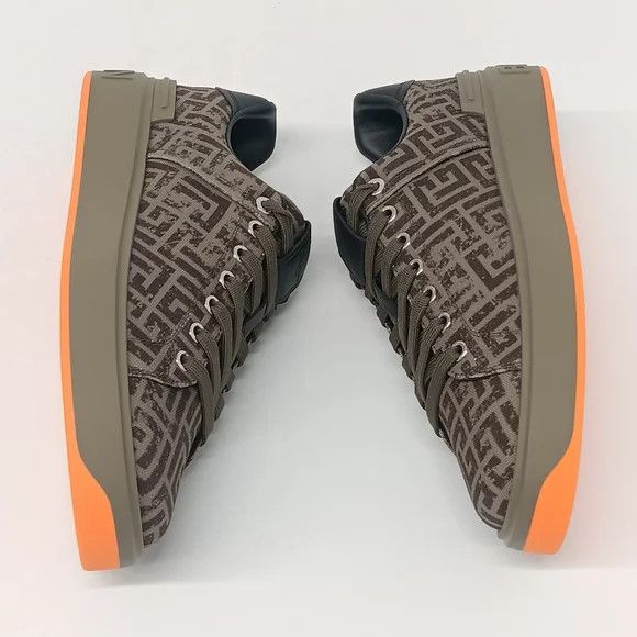 Balmain Balmain Monogram B-Court Low Top Sneakers - EU44/US11 Size US 11 / EU 44 - 4 Thumbnail