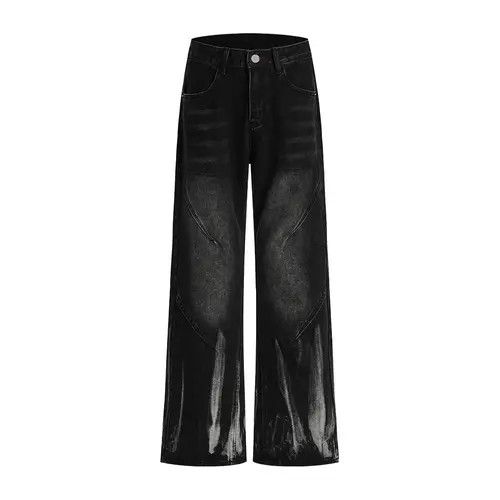 VIBE Men's hip-hop trend casual ink-splashed loose wide-leg jeans Size US 32 / EU 48 - 6 Thumbnail