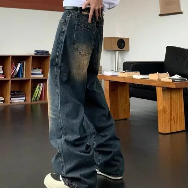 Japanese Brand Riyo Men's Street Wash Vintage Distressed Straight Jeans Size US 32 / EU 48 - 6 Thumbnail