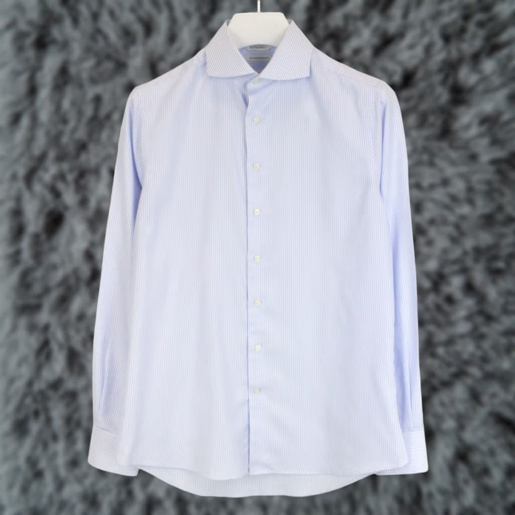 Suitsupply Suitsupply Dress Shirt Men 41 / 16 Cutaway Button-Up Extra Slim Fit Blue Pinstripe Formal Shirt Size 42R - 1 Thumbnail