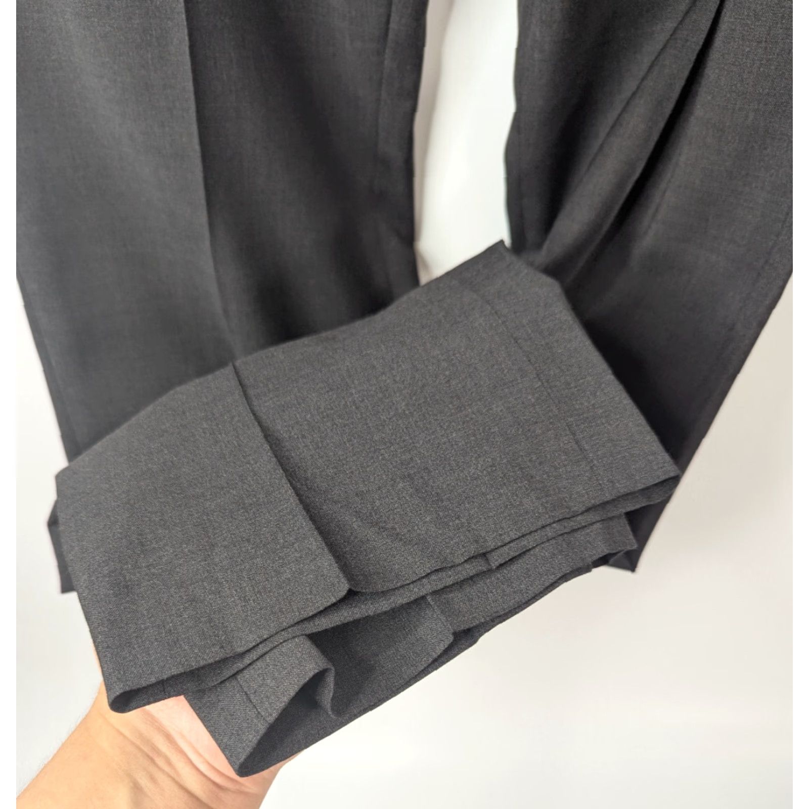 Theory Theory Mens Pants Dress Pants Black Grey 38 Wool Blend Tapered Regular Inseam 34 Mens Suiting Size 38R - 3 Thumbnail