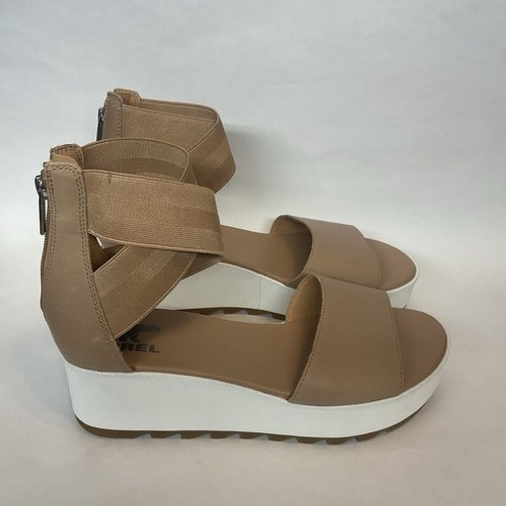 SOREL Sorel Cameron Flatform Ankle Strap Sea Salt Sandals Women 10 Size US 10 / IT 40 - 10 Thumbnail