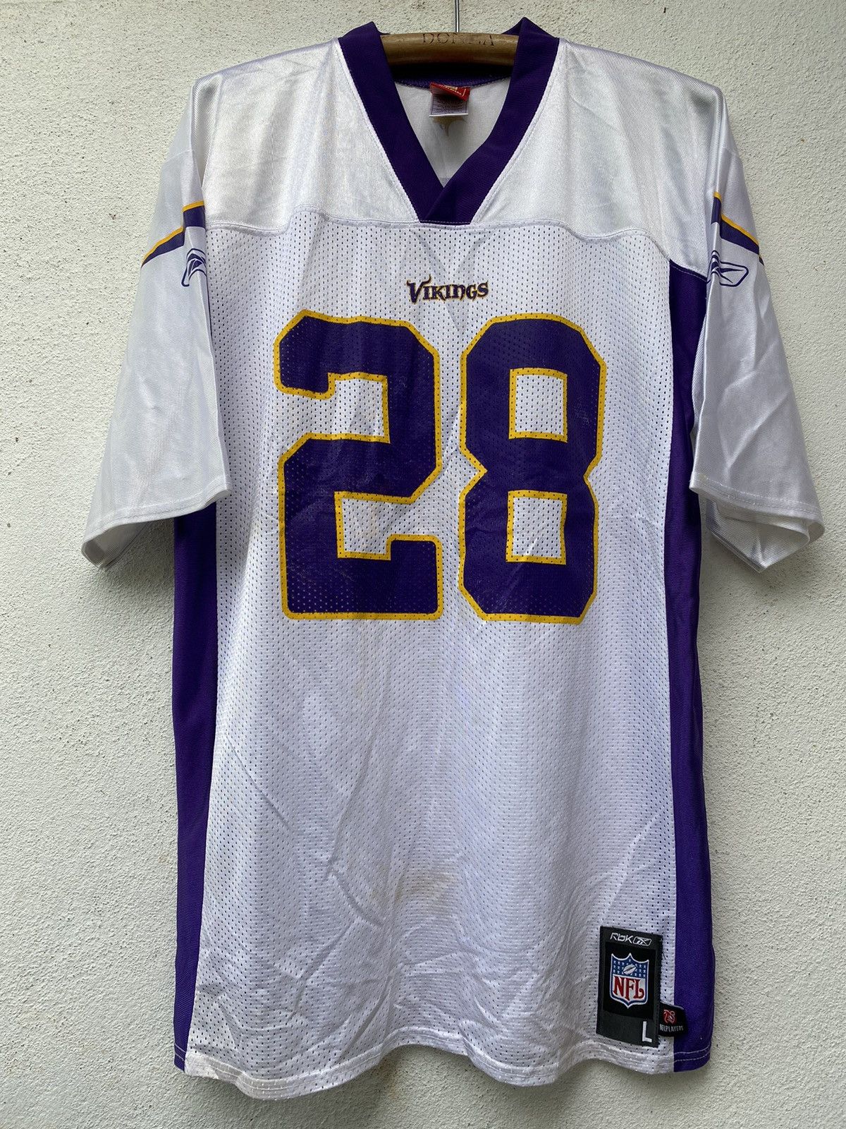 NFL × Reebok Adrian Peterson 28 Minnesota Vikings Football Jersey White Size US L / EU 52-54 / 3 - 1 Thumbnail