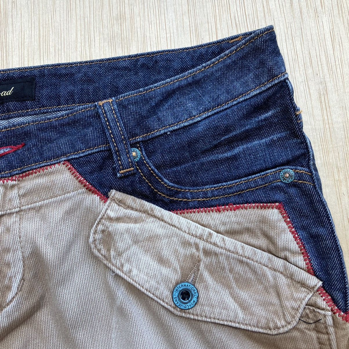 Japanese Brand CAMEL ROAD CARGO FLARE MIX DENIM Size US 33 - 4 Thumbnail