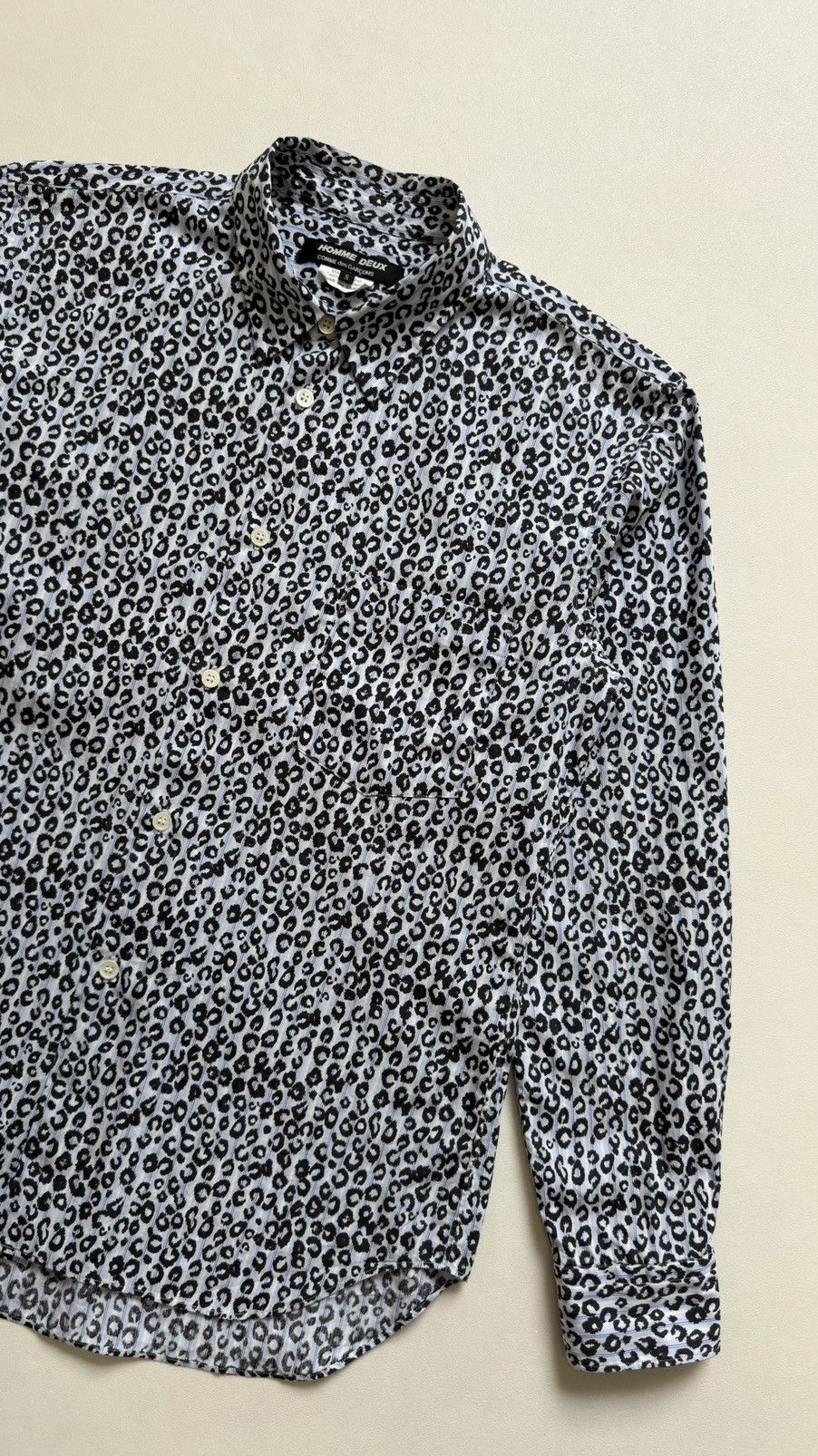 Comme des Garcons White / Blue Striped Leopard Print Shirt Size US S / EU 44-46 / 1 - 6 Thumbnail