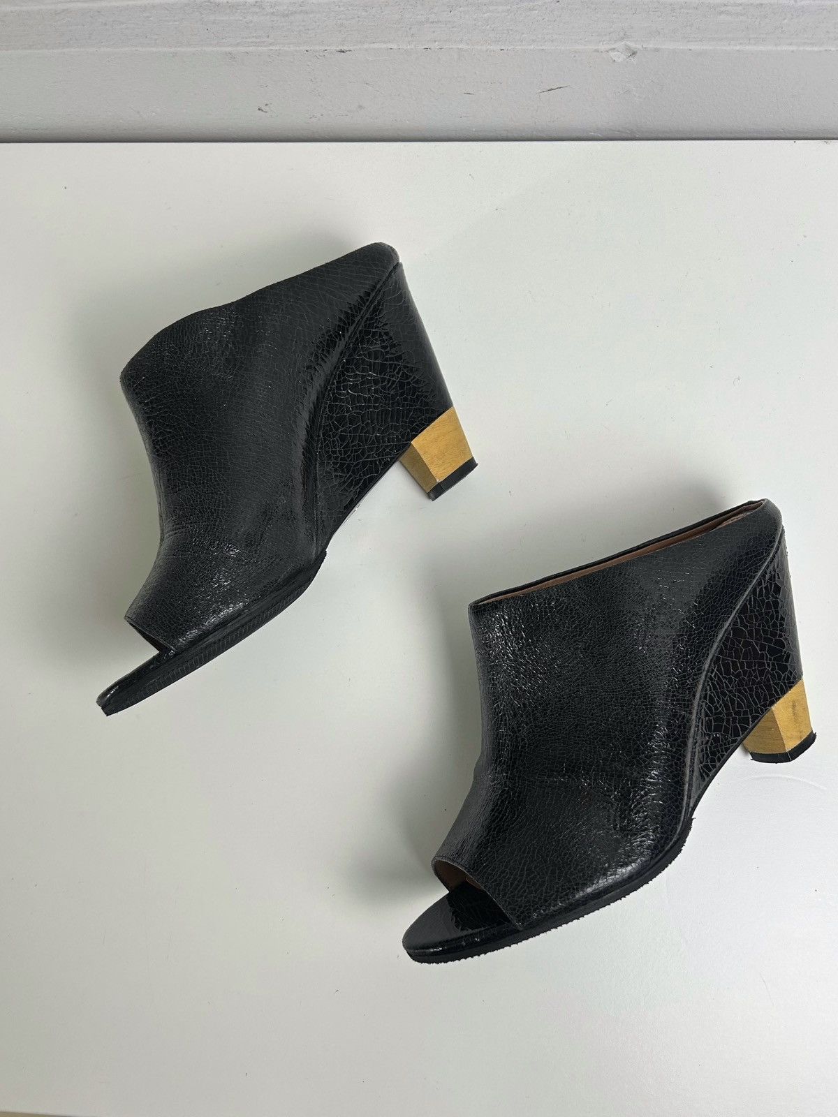 Other Italian vintage leather waxed wedge platform mules Size US 7.5 / IT 37.5 - 5 Thumbnail