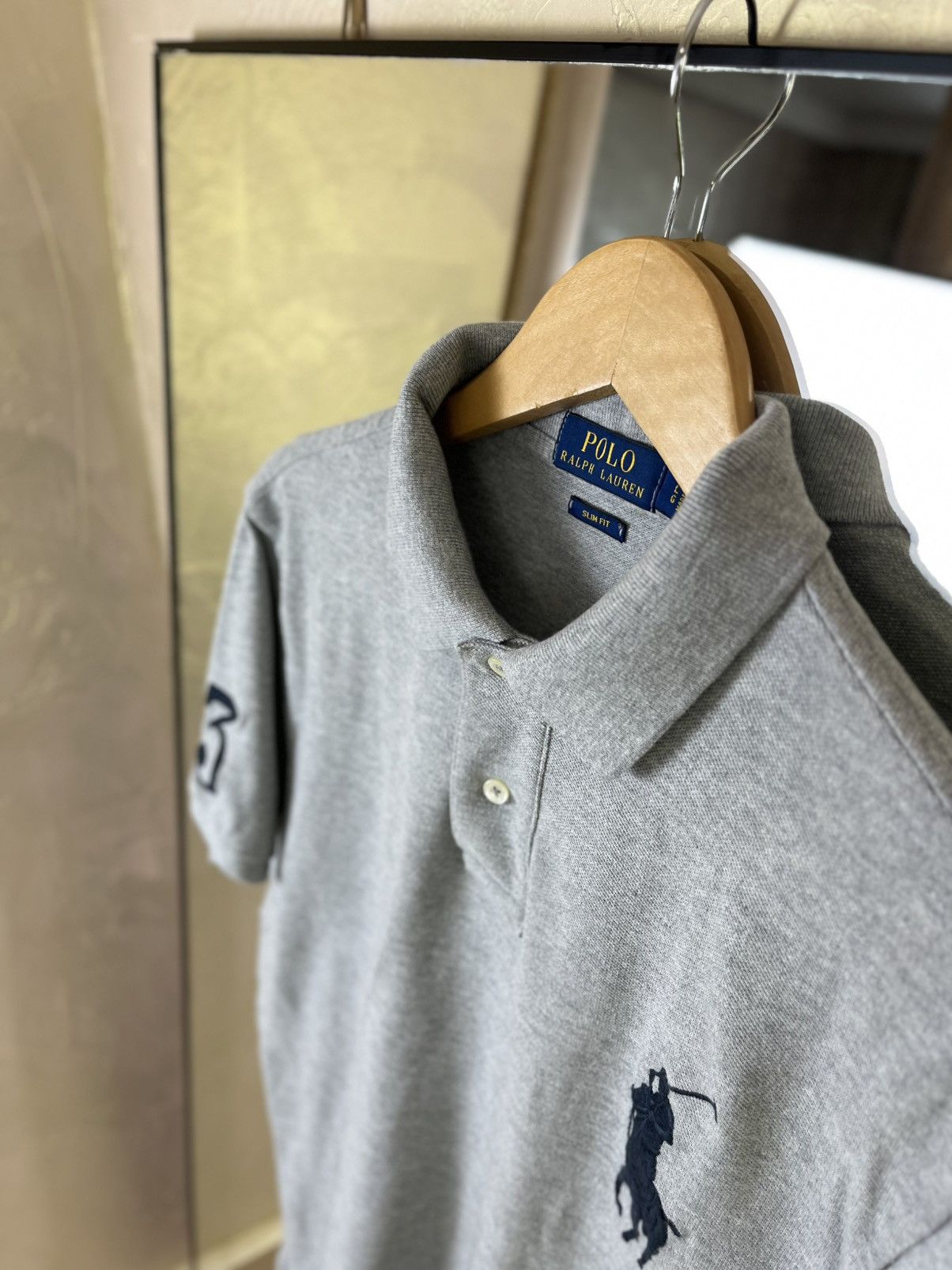 Polo Ralph Lauren Polo Ralph Lauren Big Pony Slim Fit Mesh Polo Grey #3 Size US L / EU 52-54 / 3 - 6 Thumbnail