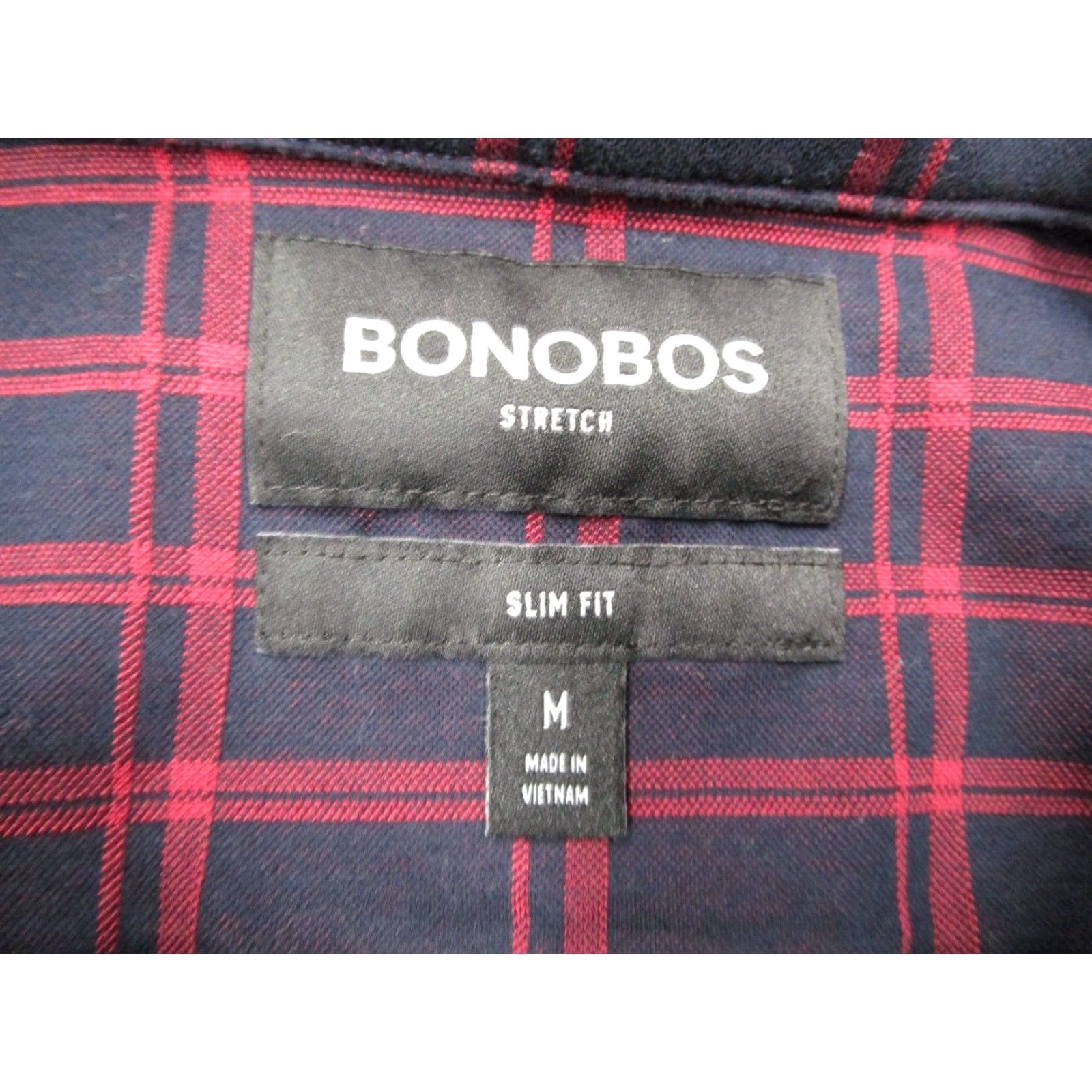 Bonobos Bonobos Dress Shirt Mens Slim Fit Red Check Button Up Work Shirt Size 40R - 3 Thumbnail