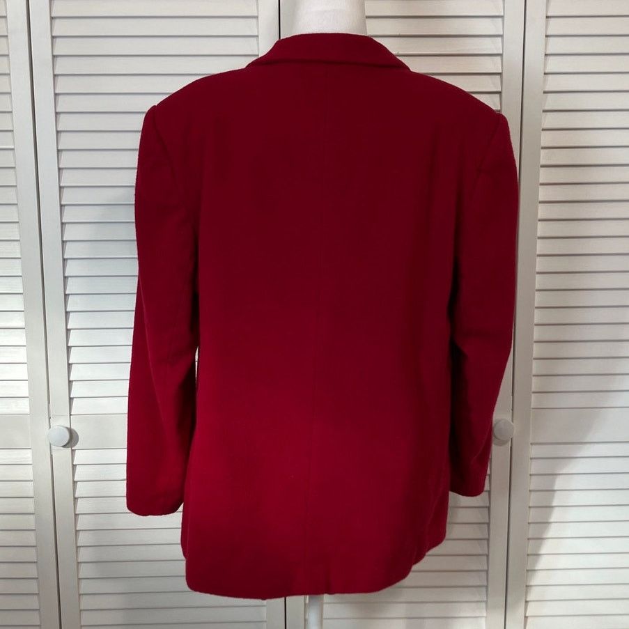 Other Chaus Vintage Red Collared Long Sleeve Wool Blazer Jacket 16 Size XXL / US 16-18 / IT 52-54 - 2 Thumbnail