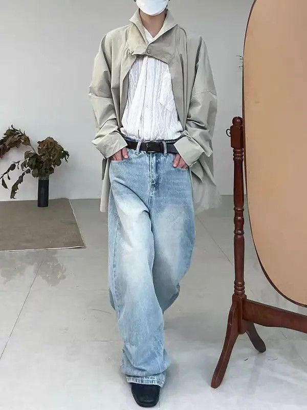 Japanese Brand Honoka x Juri Vintage washed street Y2K baggy jeans Size US 34 / EU 50 - 5 Thumbnail