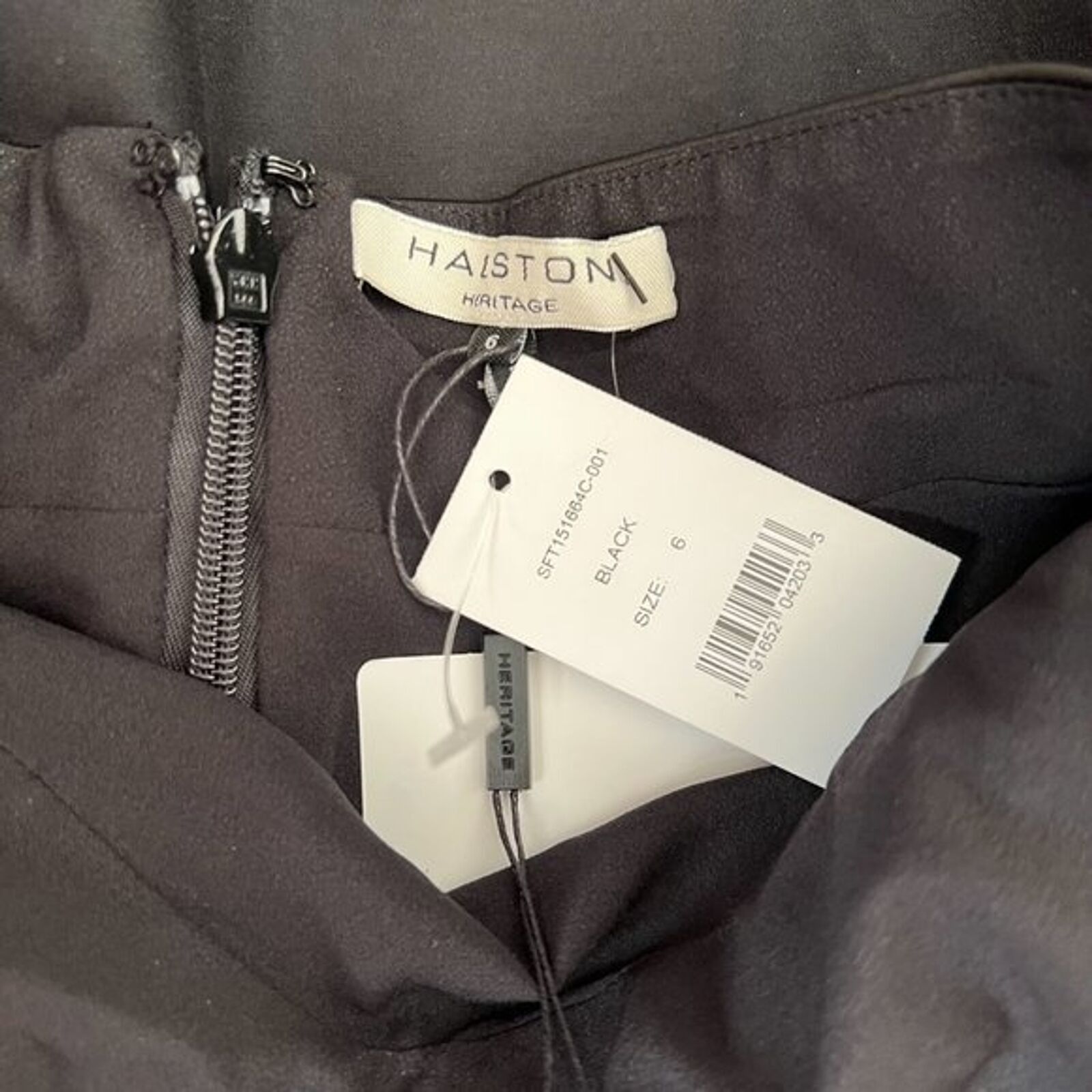 Halston Heritage HALSTON HERITAGE Black V-Neck Knee-Length Tent Dress, US6 Size M / US 6-8 / IT 42-44 - 6 Thumbnail