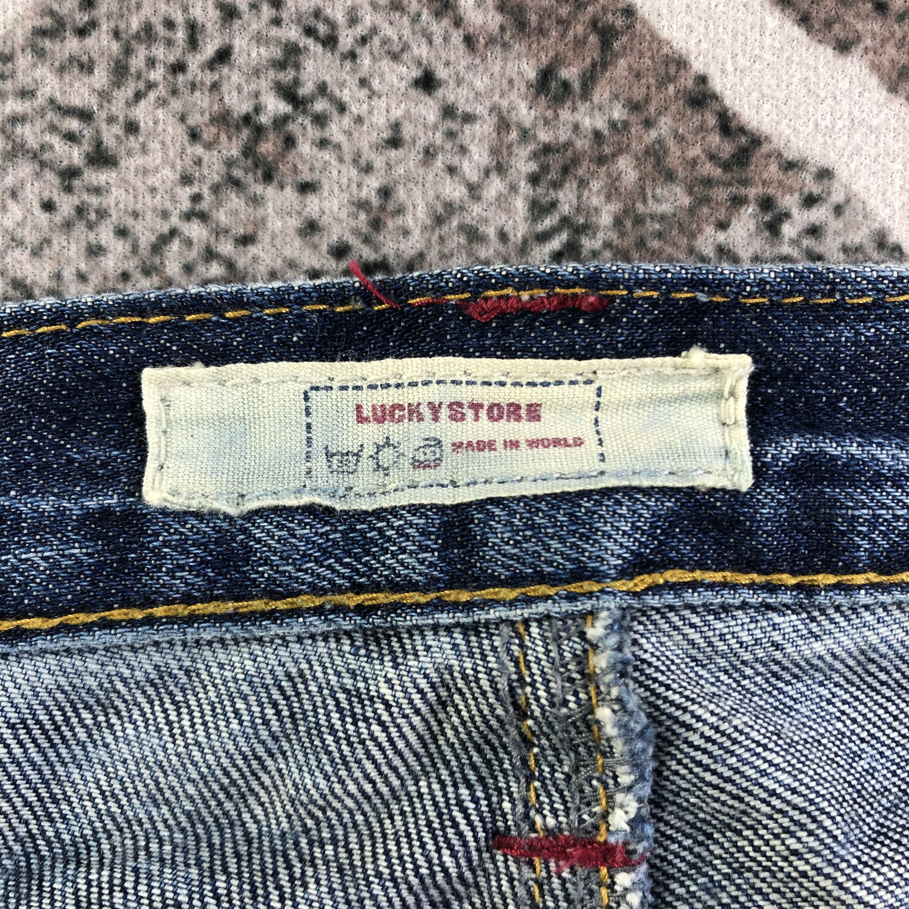 Japanese Brand Lucky Store Distressed Double Waist Jeans KJ1974 Size US 28 / EU 44 - 9 Thumbnail
