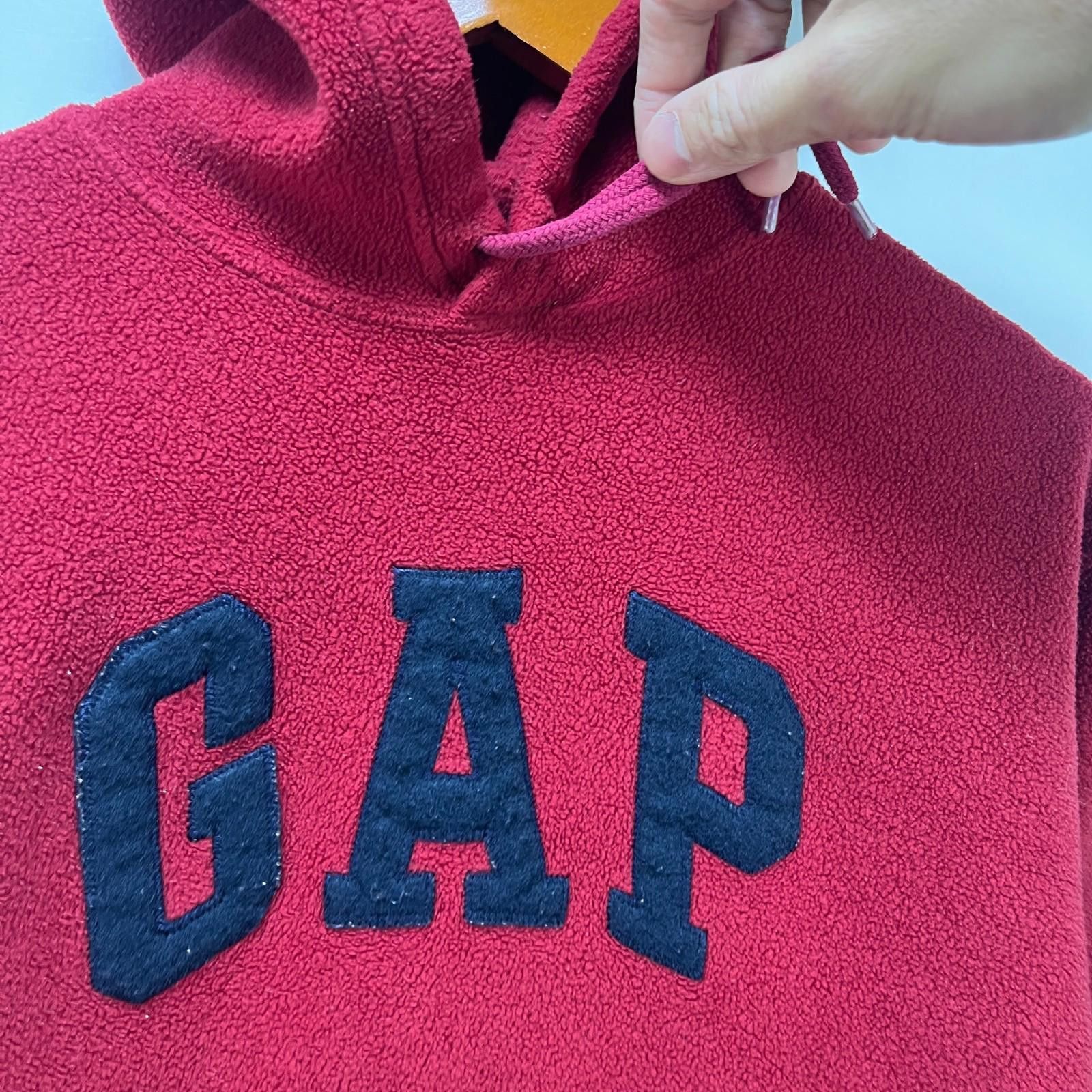 Gap Vintage 90s Gap Fleece Hoodie Small Red Y2K Size US S / EU 44-46 / 1 - 2 Thumbnail