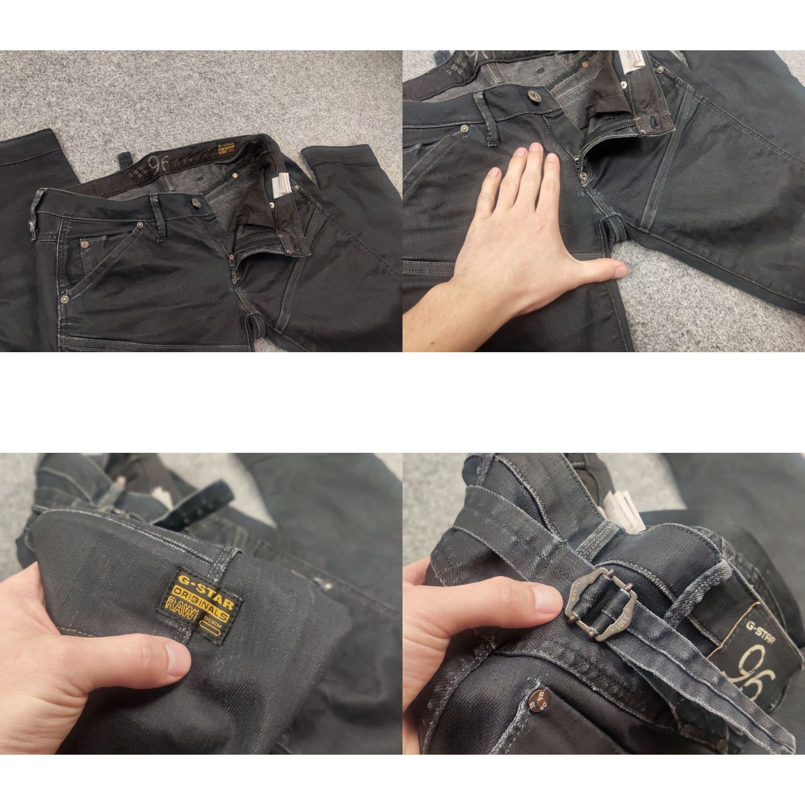 G-Star VINTAGE G-Star RAW 5620 Elwood Waxed Denim Jeans LGB Y2K Style opium Size US 29 - 9 Thumbnail