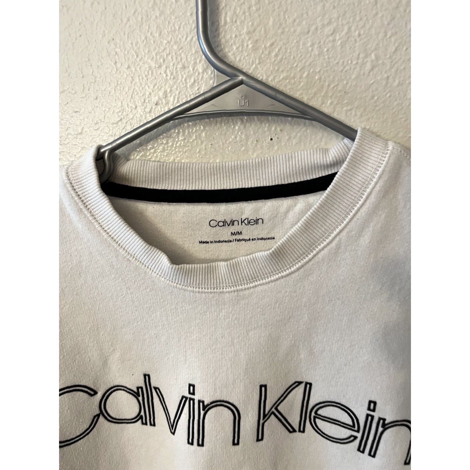 Calvin Klein Calvin Klein Sweatshirt Unisex Medium White Crew Neck Long Sleeve Graphic Print Logo Size US M / EU 48-50 / 2 - 2 Thumbnail