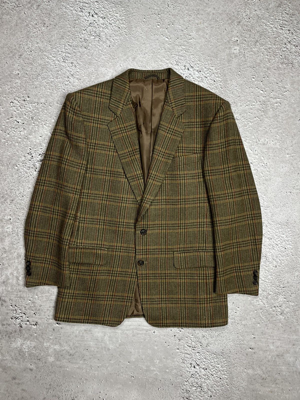 Bogner Bogner Wool Plaid Blazer Jacket Brown Green Check Size 48 Size 38R - 1 Thumbnail