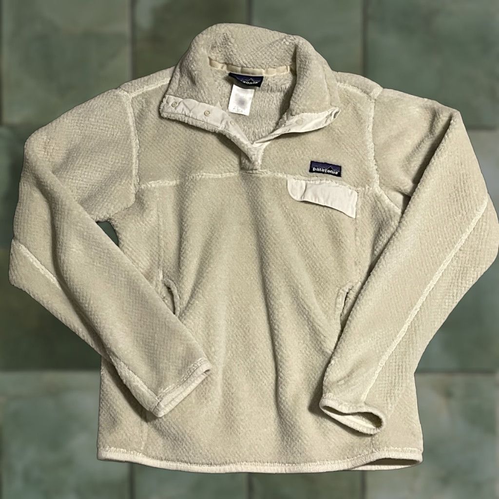 Patagonia Jacket Womens S Cream Polartec Fleece Re Tool Snap T Pullover