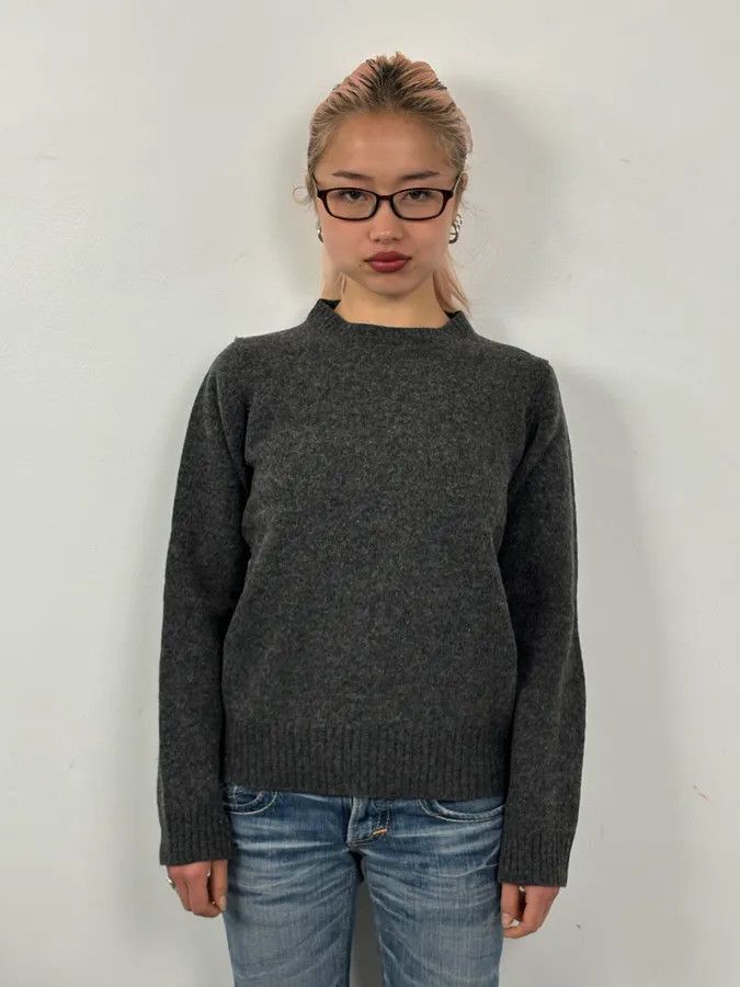 Prada 2000s Prada Grey Wool Leather Elbow Patch Sweater Size S / US 4 / IT 40 - 2 Thumbnail
