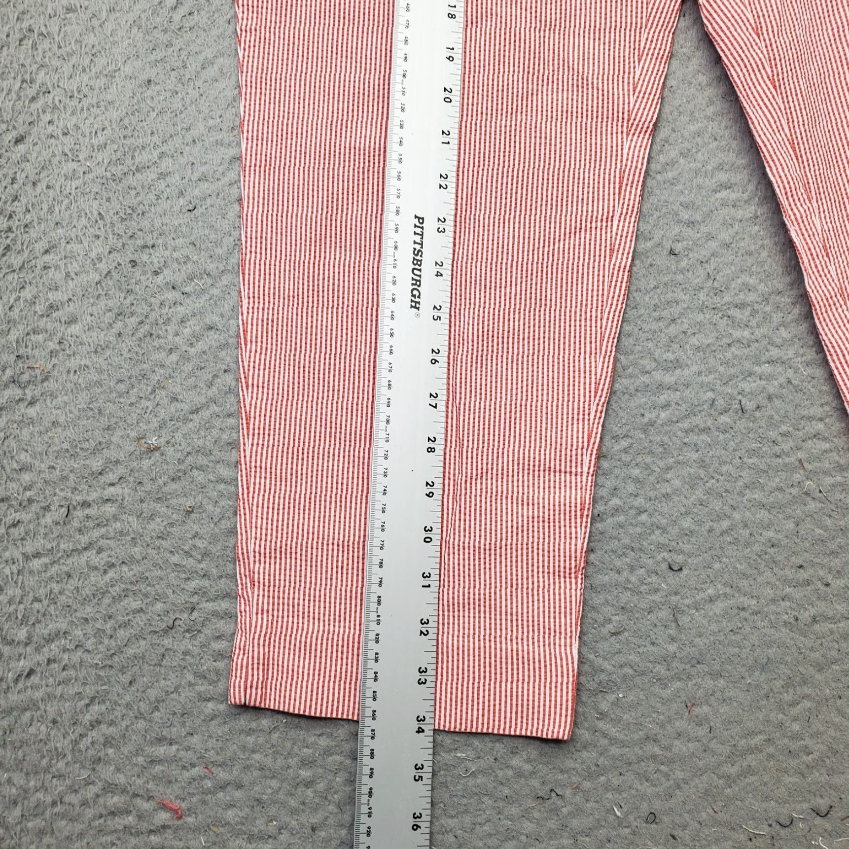 Talbots Talbots Womens Size 14 Cropped Pants Multicolor Striped Seersucker Flat Front Casual Size 36" / US 14 / IT 50 - 3 Thumbnail