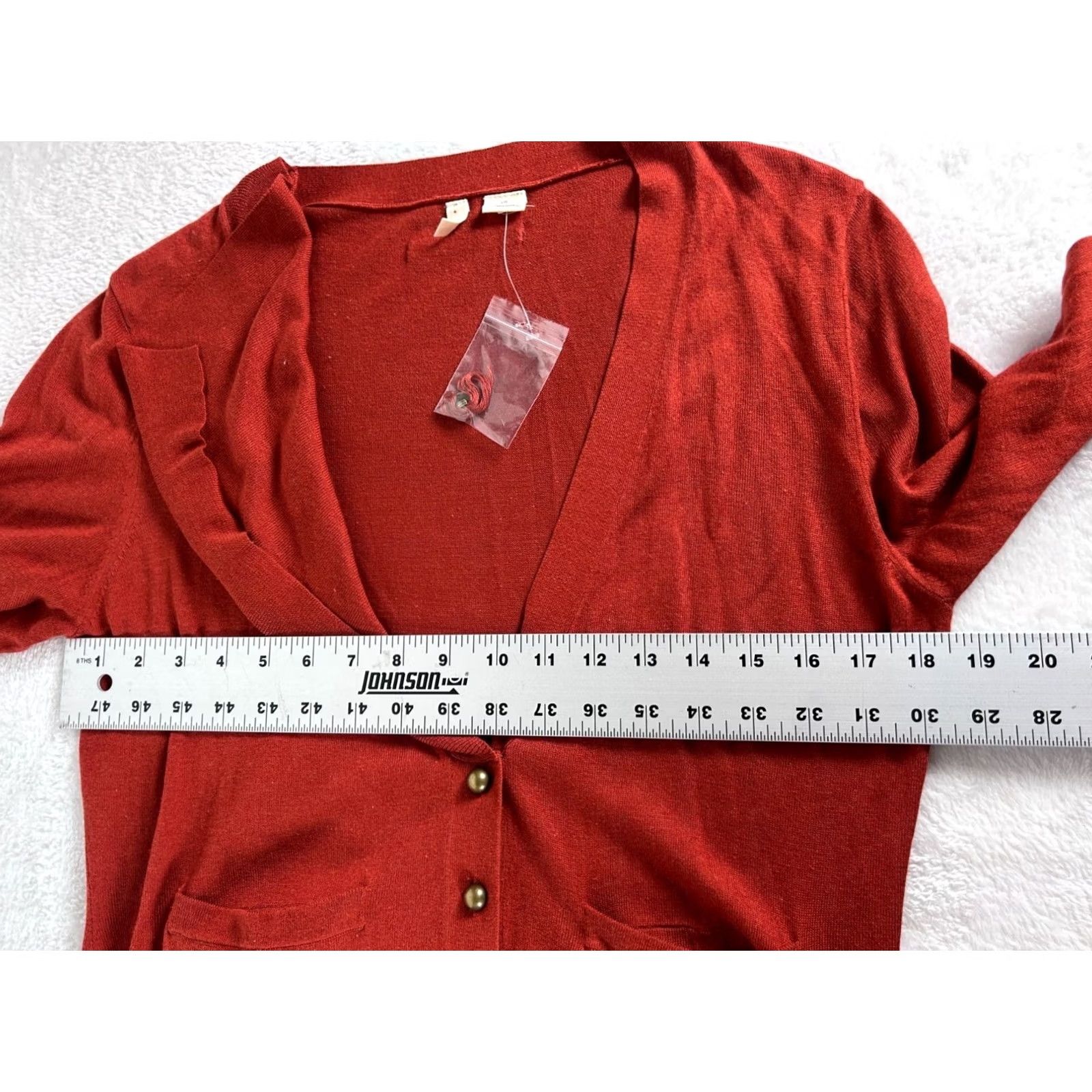 Anthropologie Anthropologie Moth Womens Button-Front Knit Cardigan Sweater Large Red Pockets NWOT Size L / US 10 / IT 46 - 7 Thumbnail