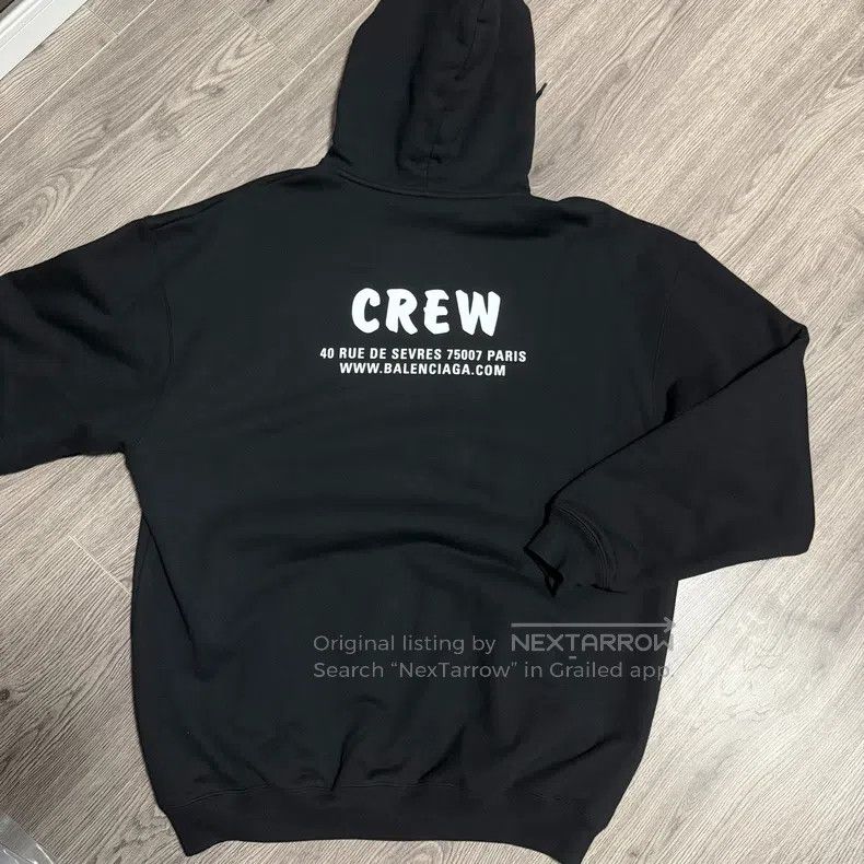 Balenciaga Balenciaga Solid Logo Printed Hoodie, Regular Fit, Black Size US XS / EU 42 / 0 - 7 Thumbnail
