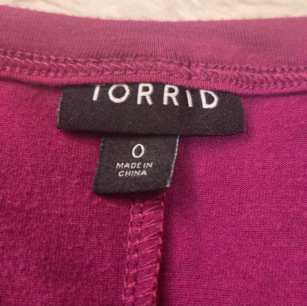 Torrid Torrid Magenta Cold Shoulder Swing Dress, Size 0 - US Large Size L / US 10 / IT 46 - 2 Thumbnail