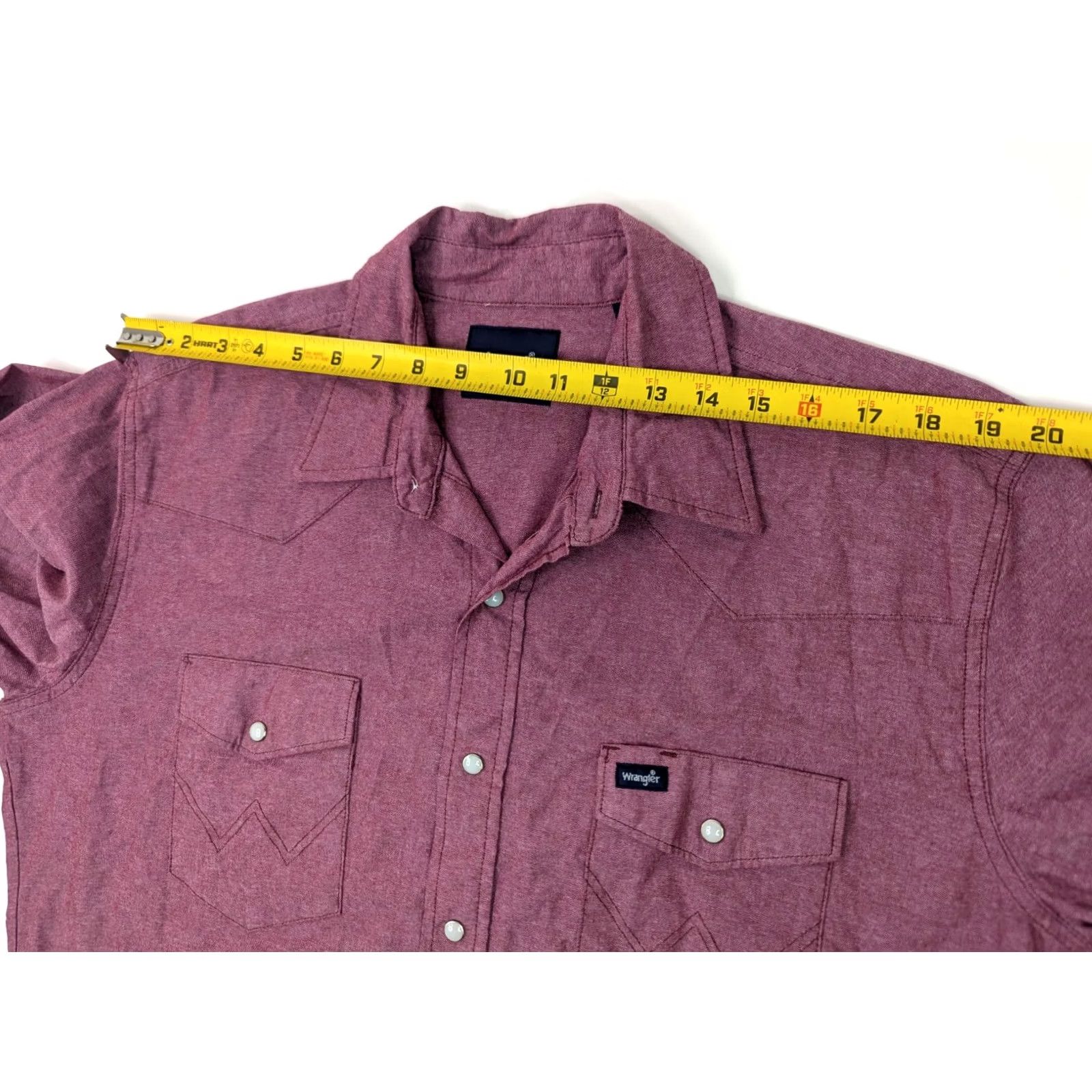 Wrangler Vtg Wrangler Brushpopper Pearl Snap Shirt Men XL Heather Red Western Long Sleeve Size US XL / EU 56 / 4 - 5 Thumbnail